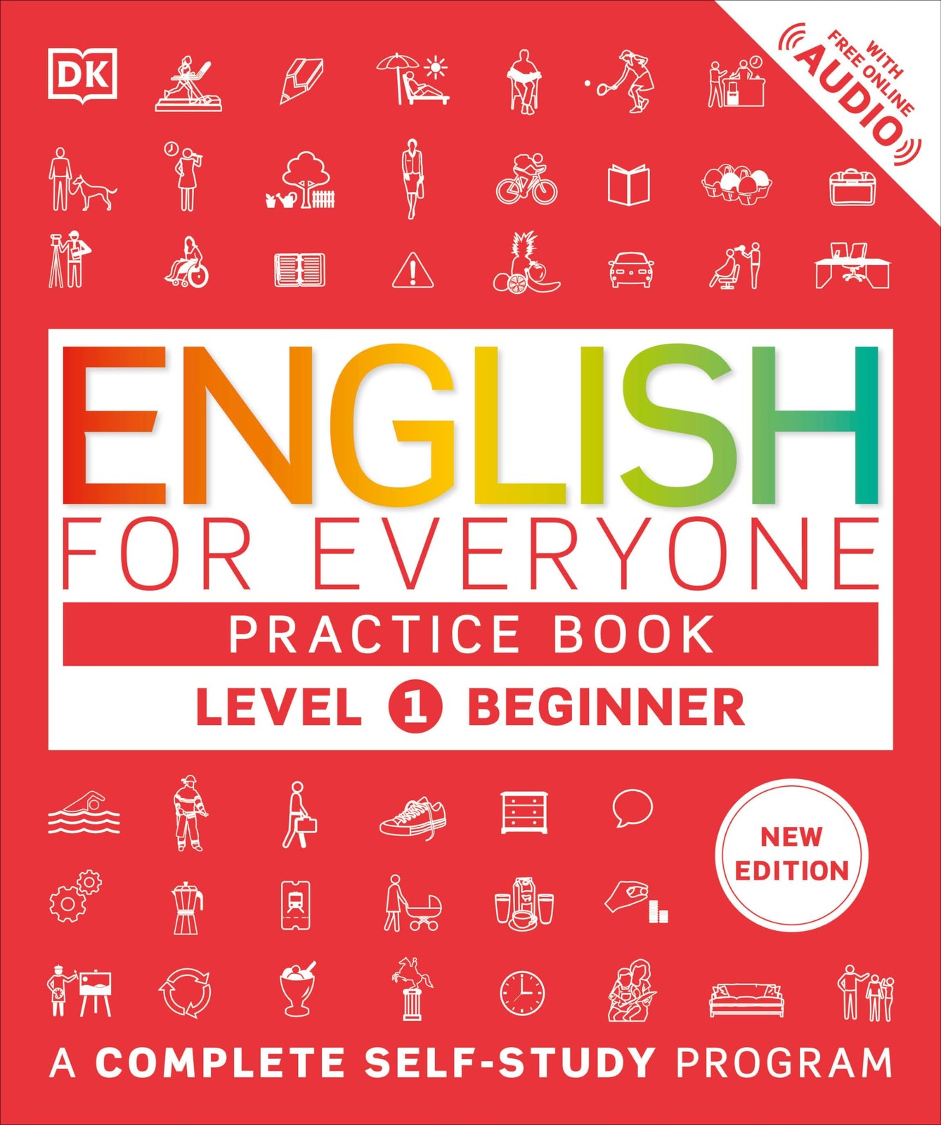 English for Everyone: Level 1 Practice Book – Beginner English: ESL Red