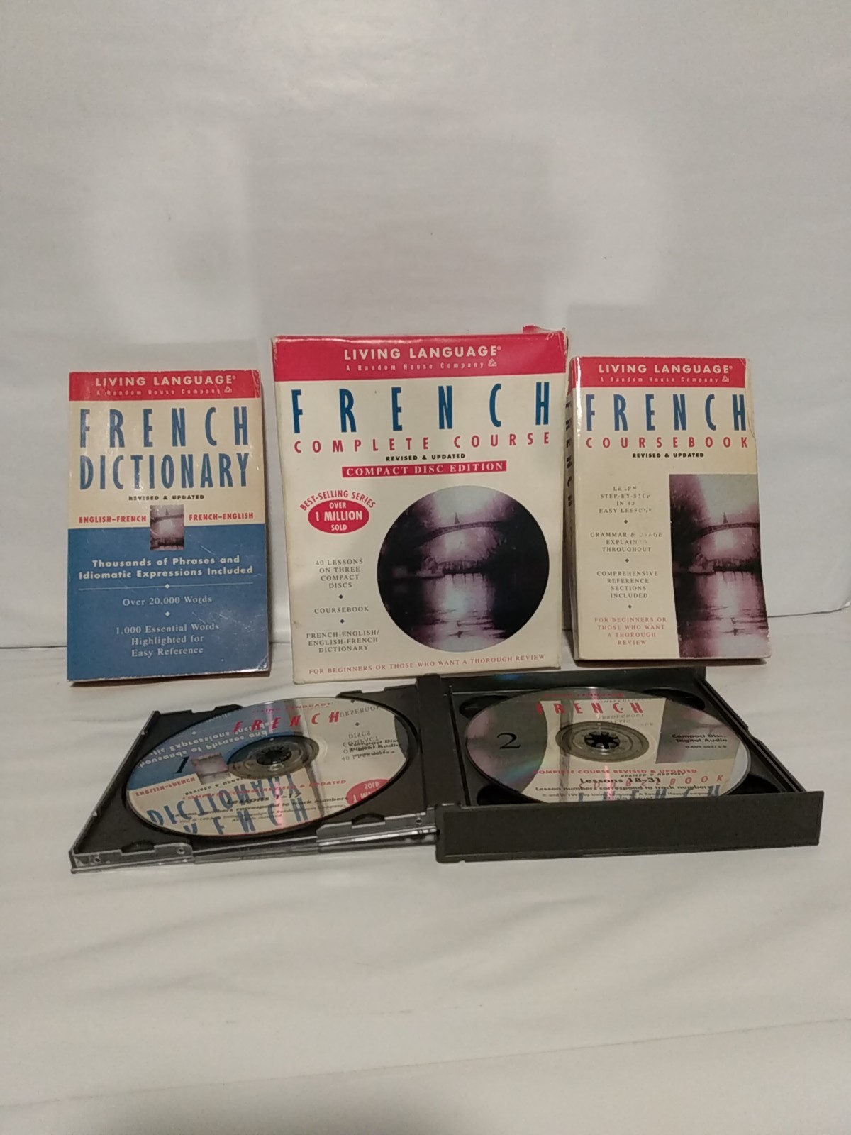 Living Language French Course Compact Disc 40 Lessons Course Book, Dictionary