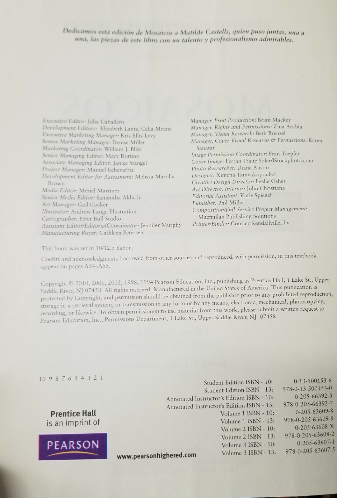 Mosaicos Spanish as a World Language Annotated Instructor’s Ed 5th Ed LN 200603