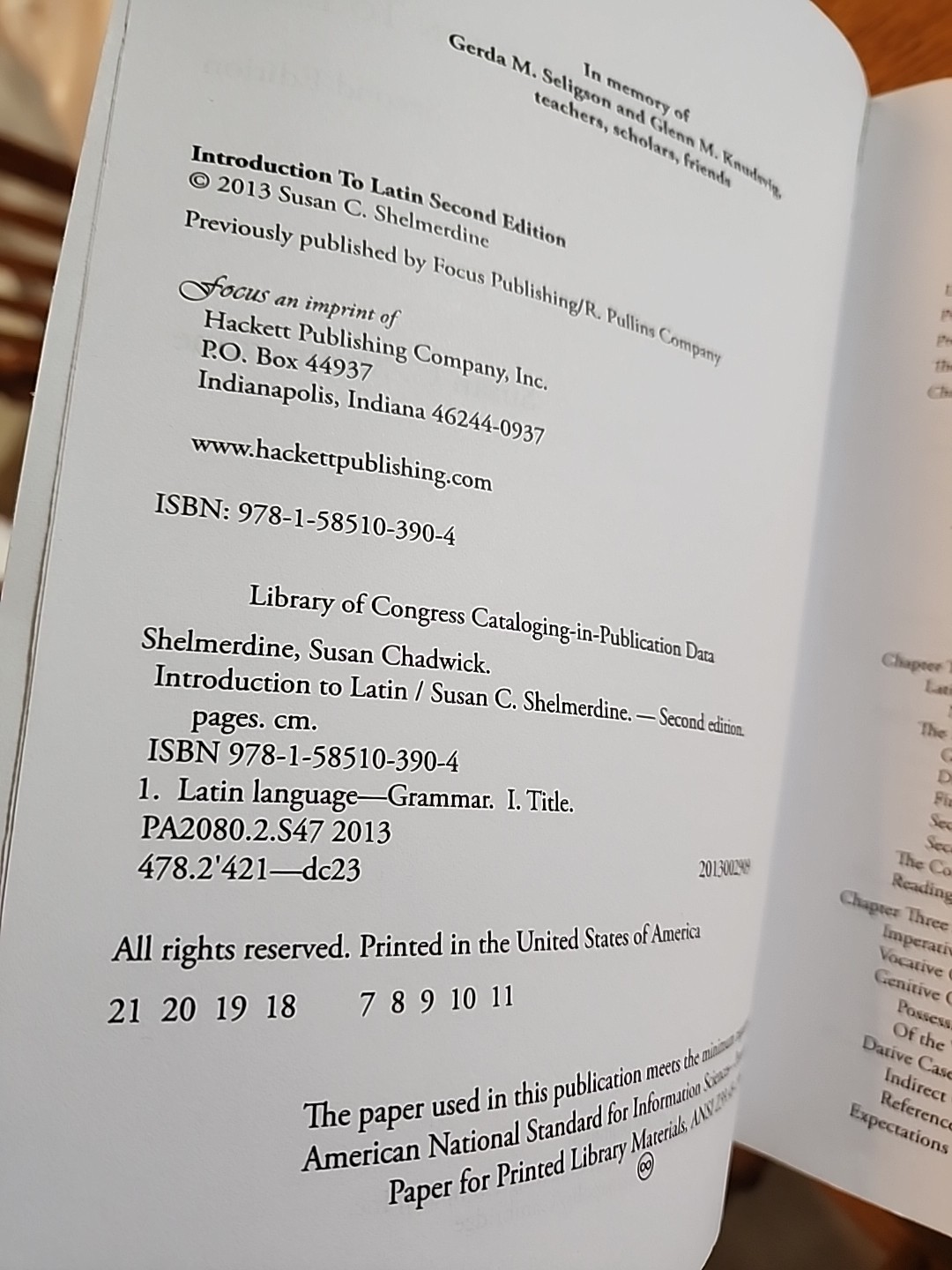 Introduction to Latin, second Edition Susan C Shelmerdine with some markings