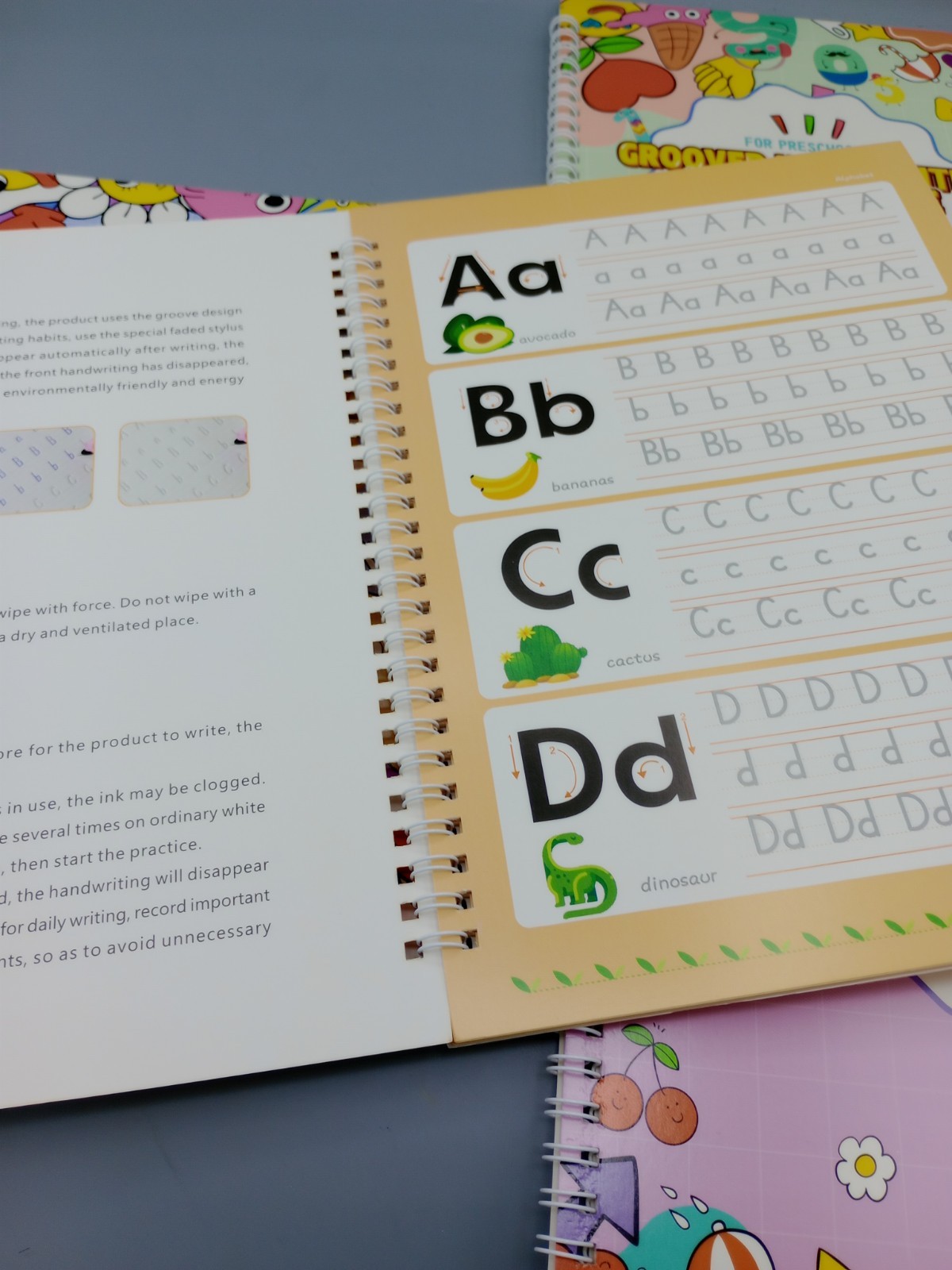 Magic Practice Grooved Writing Practice Copybooks for Preschool – 4 Books w Pens