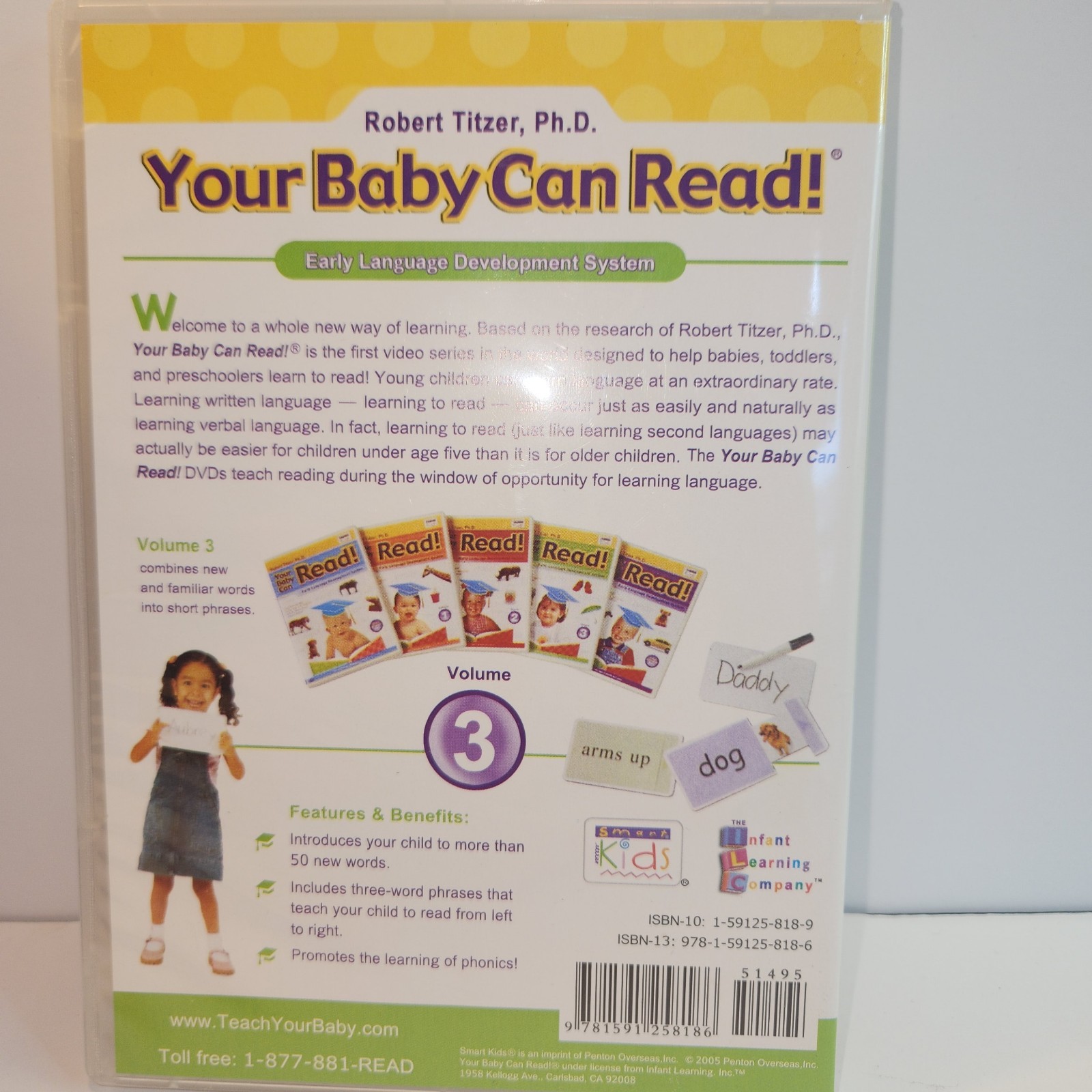 Your Baby Can Read 4 DVD Lot Volumes 1 2 3 Review Early Learning Robert Titzer