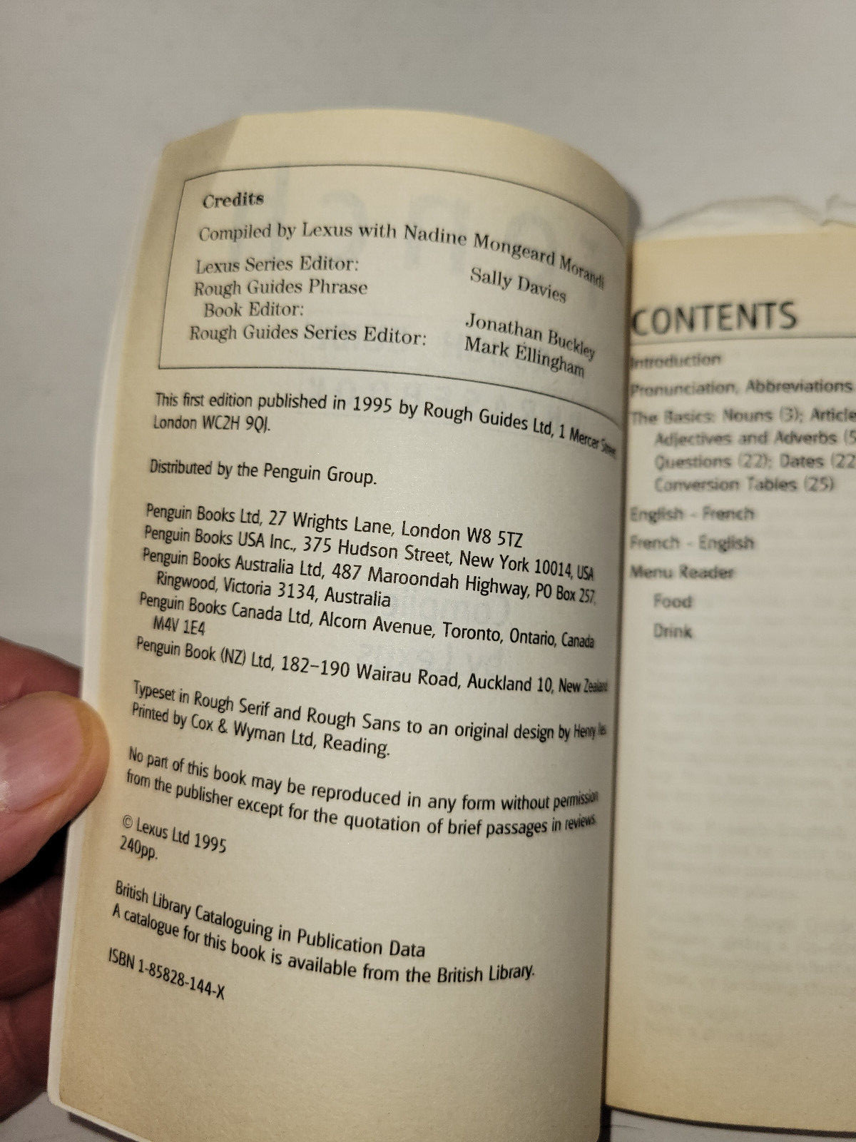 French – A Rough Guide Phrasebook By No Author comes with orginal receipt 1995