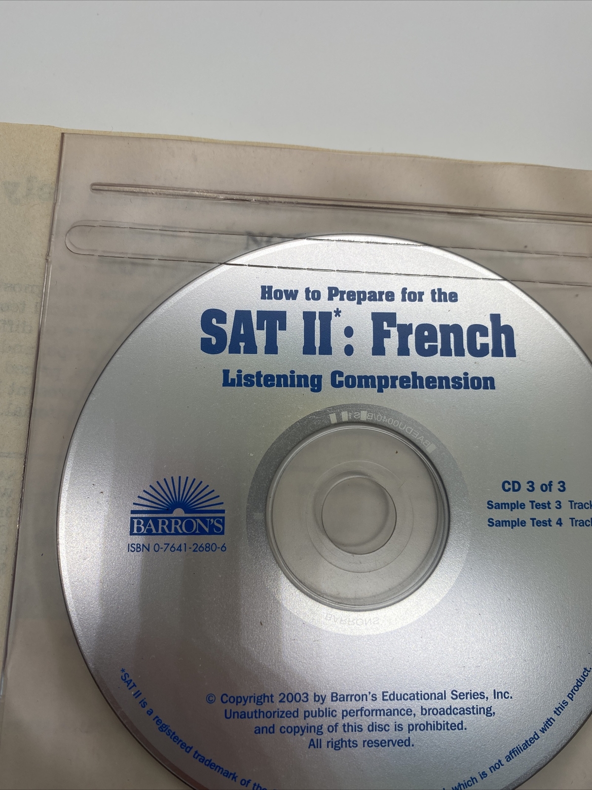 How to Prepare for the SAT II French by Renee White (2003, Trade Paperback) Disk