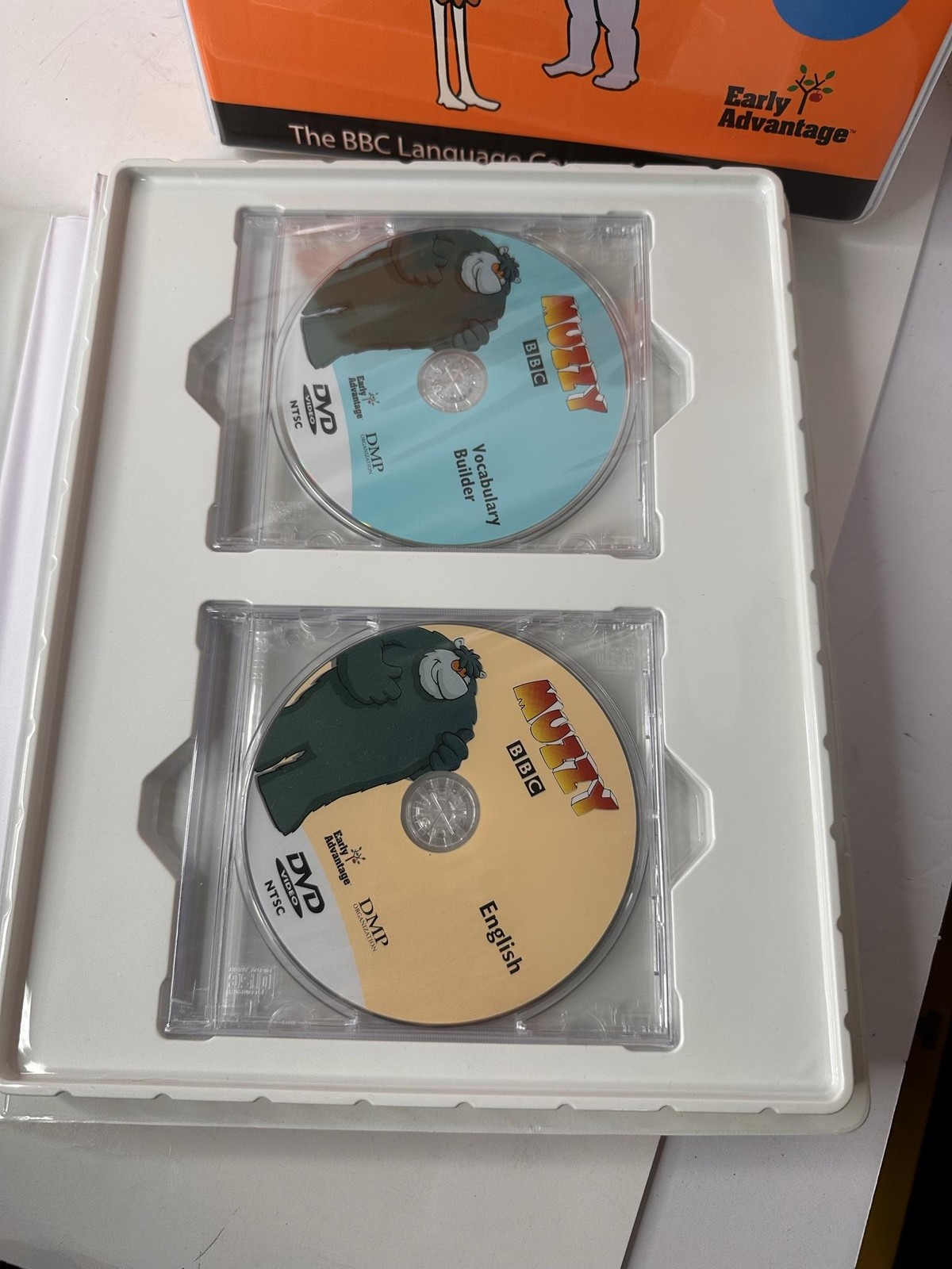 Muzzy BBC German Level I & II Early Advantage DVD CD Book Box Set W Plush Kids