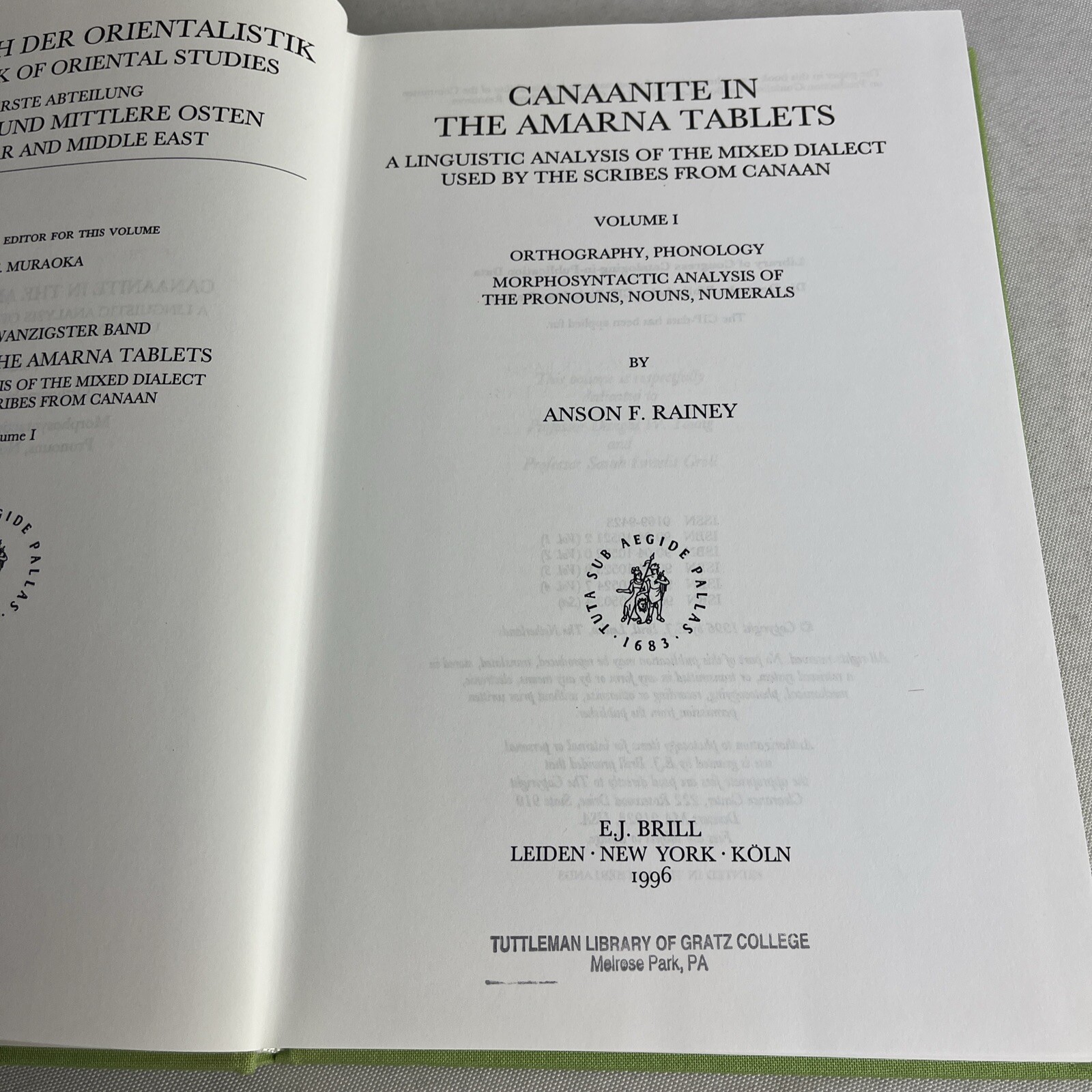 Canaanite In The Amarna Tablets: A Linguistic Analysis…. – 4 Volume Set – HC