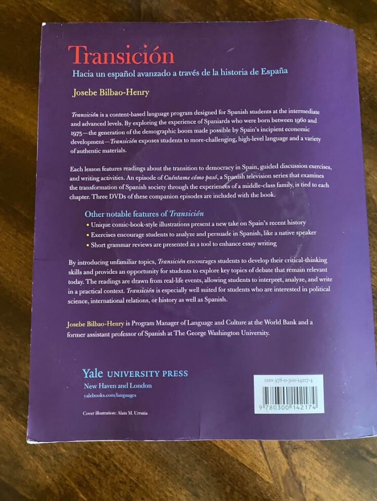 Spanish College Texts-TRANSICION WITH DVD (unused), Pearson’s Spanish, & Pasajes