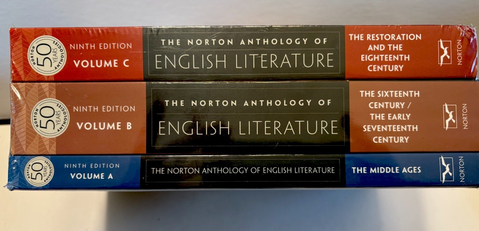 NEW Norton Anthology of English Literature 9th Edition Vol A B C Set -Shrinkwrap
