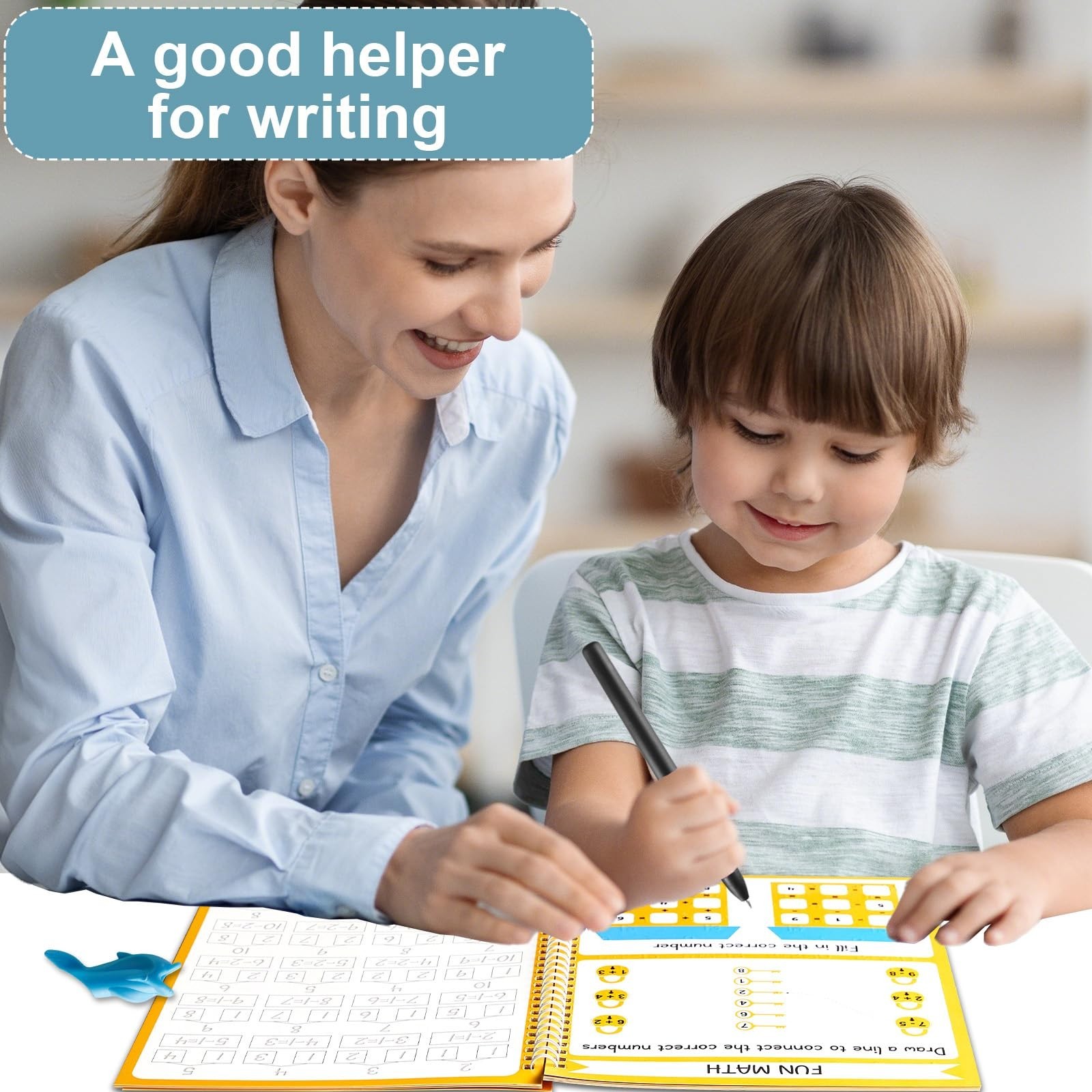 Magic Grooved Writing Practice Copybook Set – 6 Reusable Tracing Books with Ink