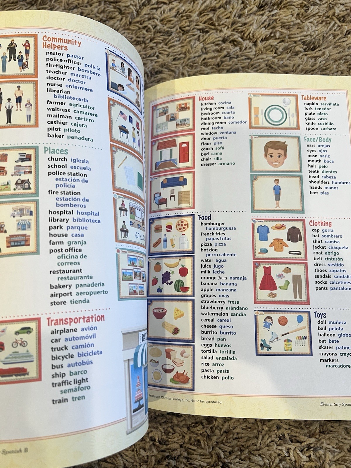 Abeka Elementary Spanish B Student Text & Teaching Cards New