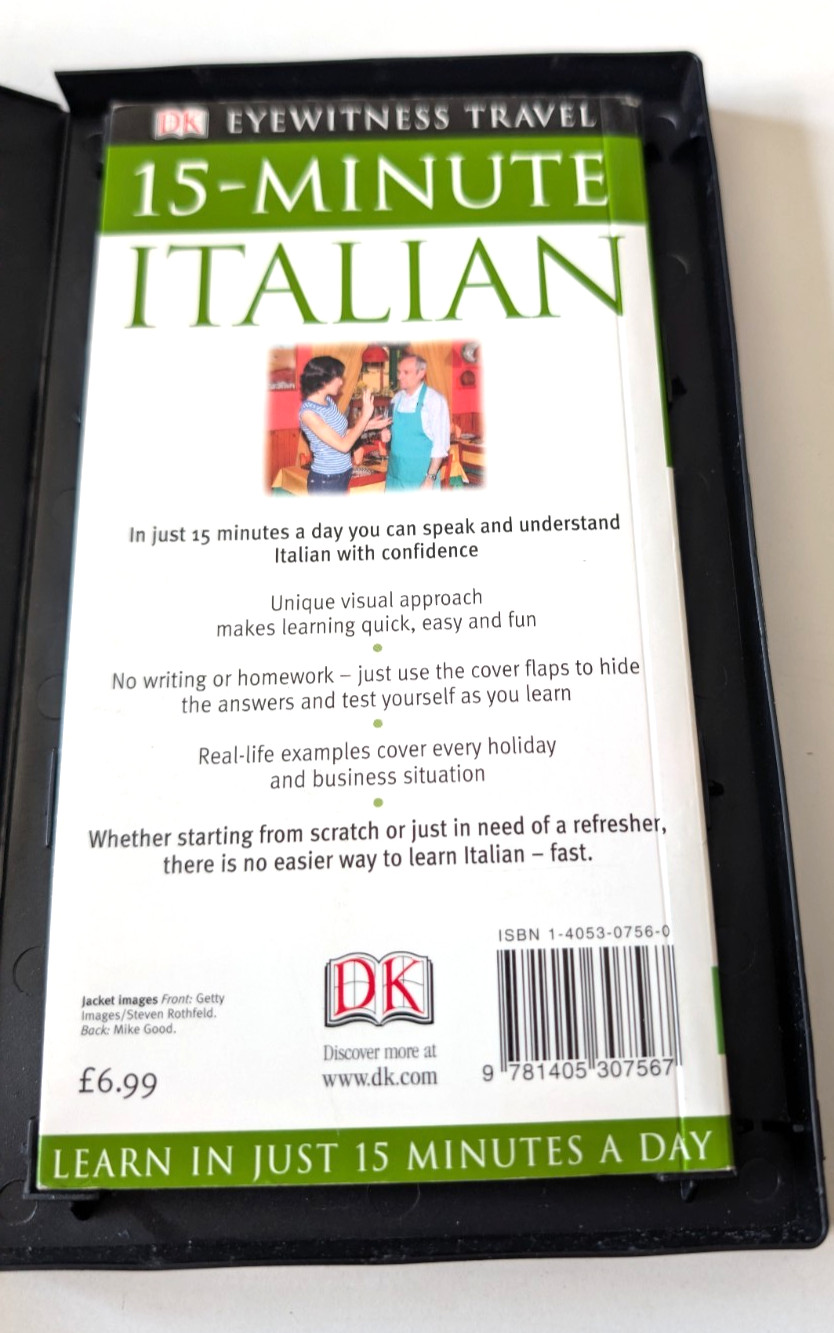 ​DK 15-MINUTE ITALIAN Language Course Book & 2 CDs Eyewitness Travel Study Pack