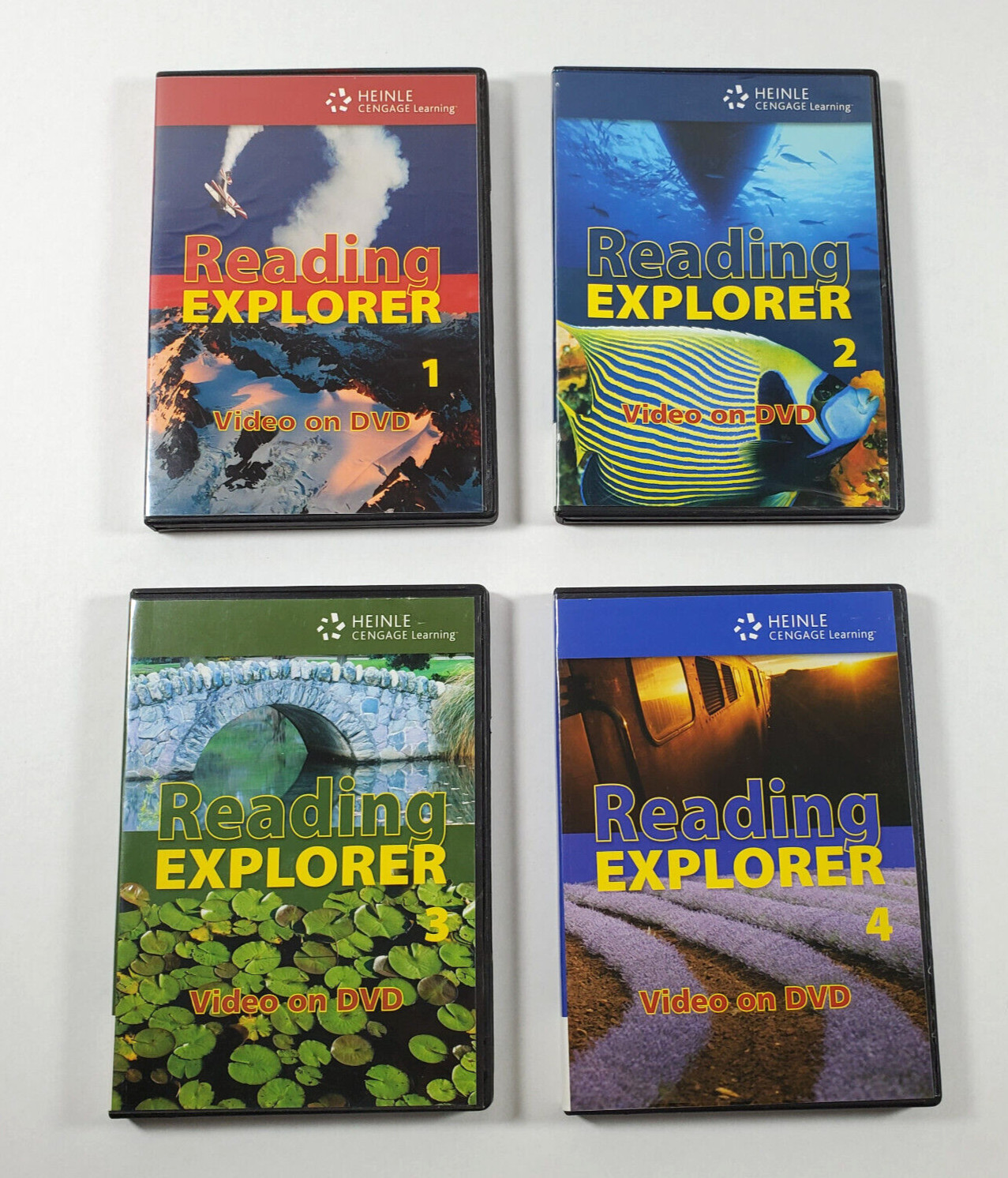 Lot of 4 Reading Explorer Video on DVD Explorer 1-4 Heinle Cengage Homeschooling