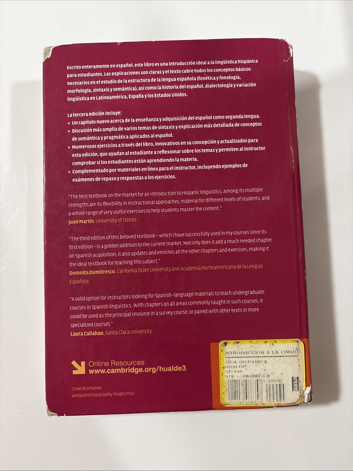 Introduccion a La Linguistica Hispanica 3rd Tercera Edicion Hardcover Hualde