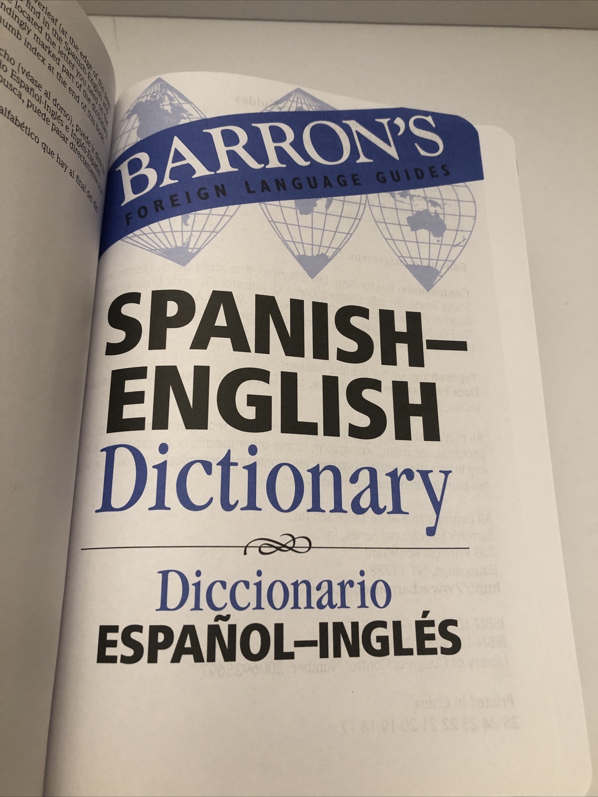 Barrons Spanish-English Dictionary ~ 2006