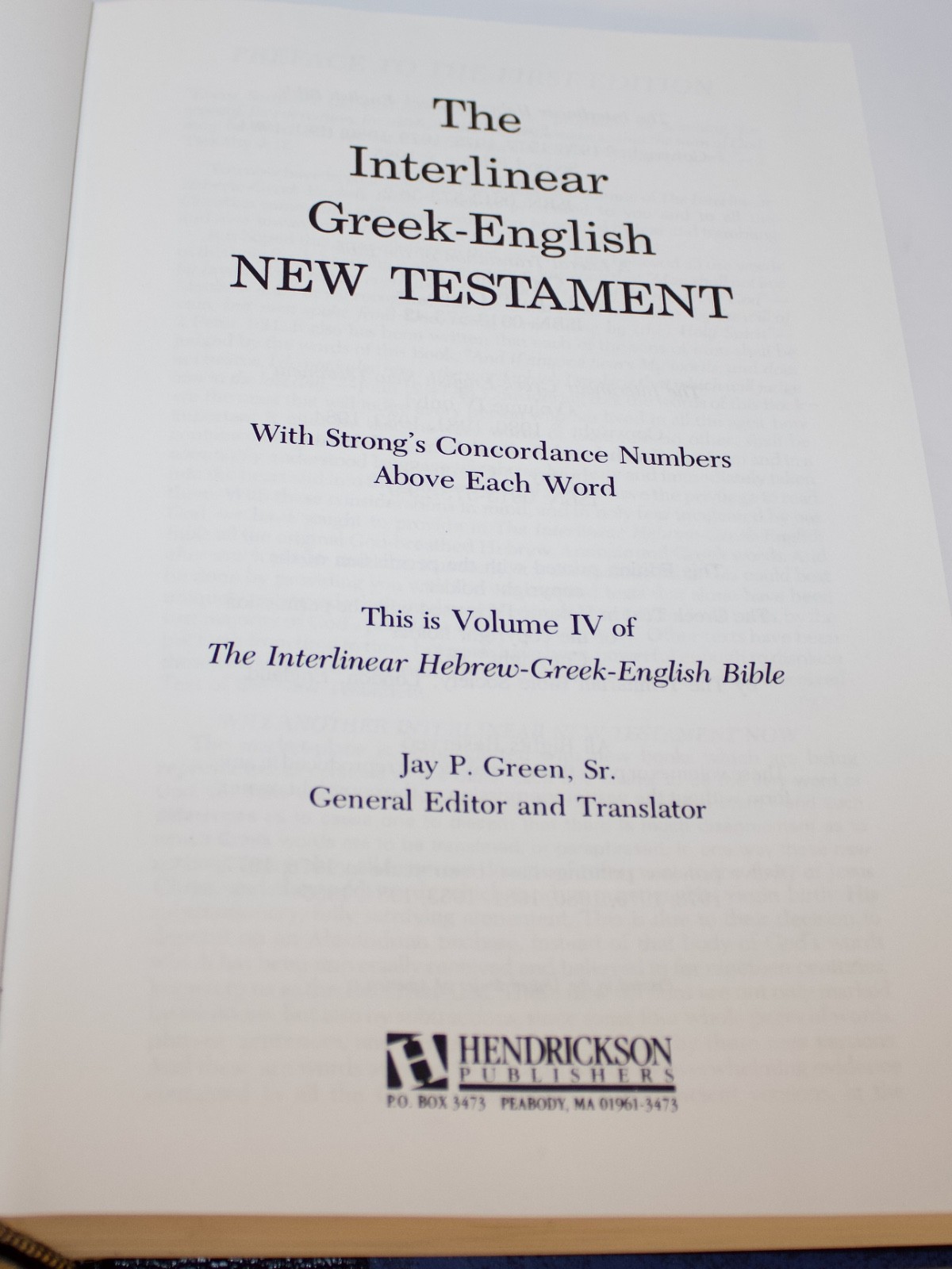 THE INTERLINEAR BIBLE – 4 VOLUME SET BY JAY GREEN HARDCOVER HEBREW GREEK ENGLISH