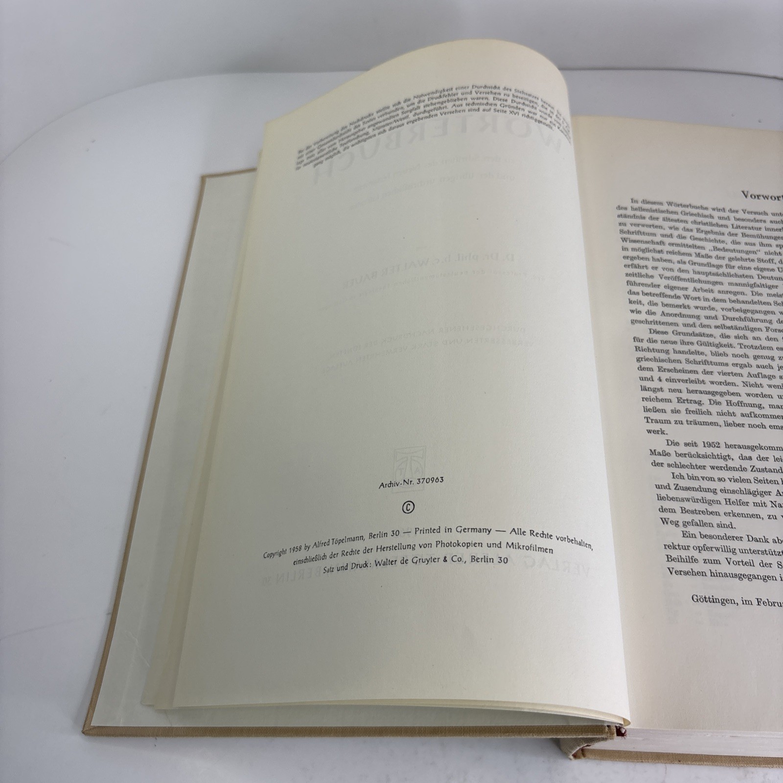 Wörterbuch zum Neuen Testament, Walter Bauer Greek-German Dictionary 1958