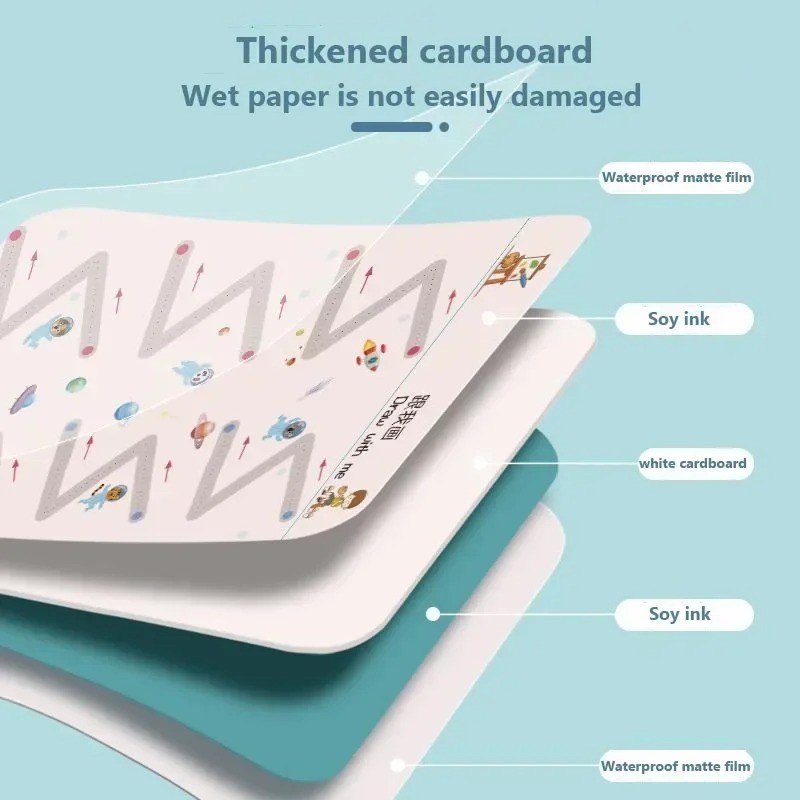 Kids Magic Tracing Workbook Reusable Montessori Writing Practice Copybook USA