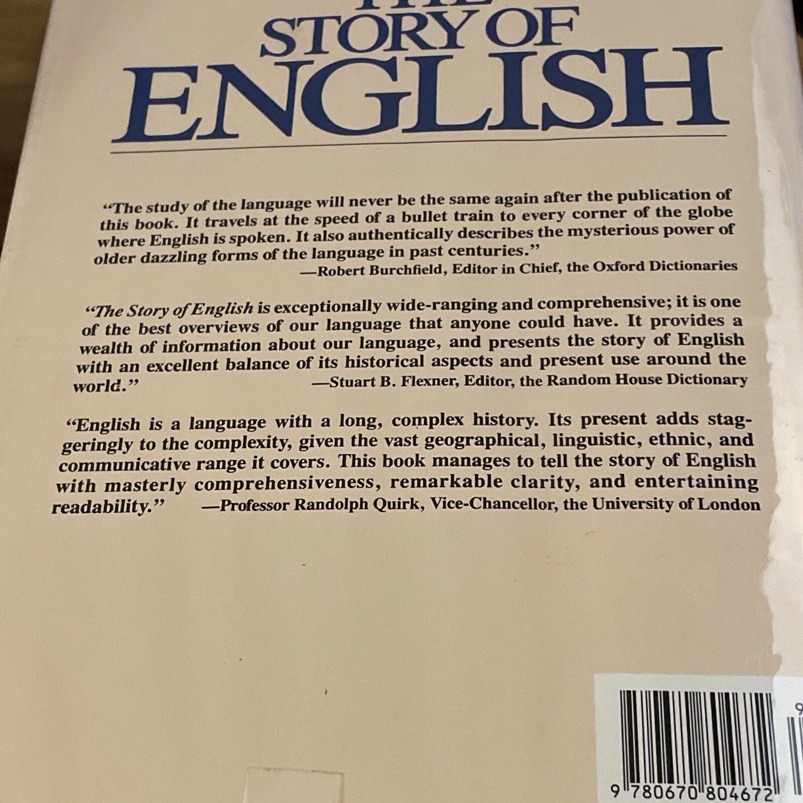 The Story of English ~ First Edition (American) 1986, Hardback / Dust Jacket