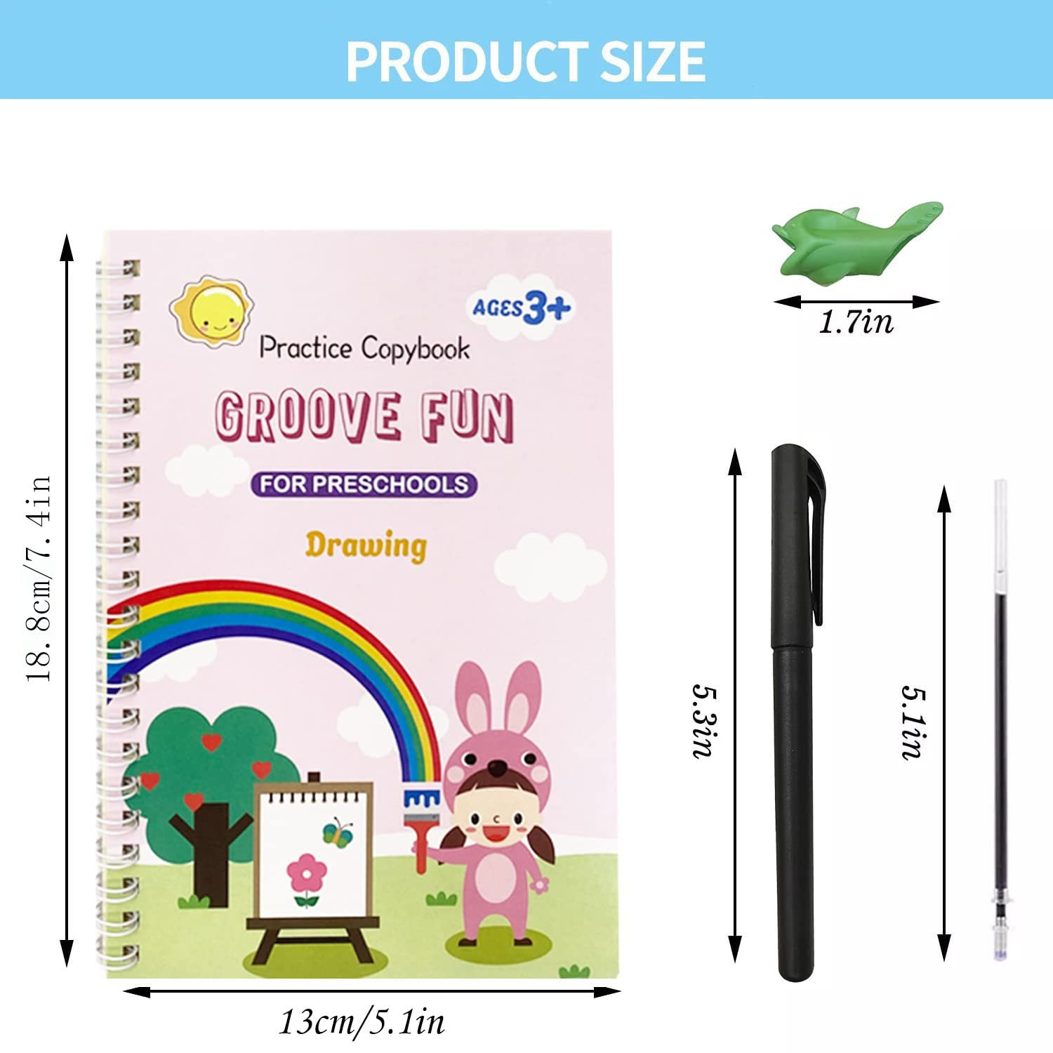 Grooved Magic Practice Copybook, Reusable Grooved Handwriting Workbooks, Writing