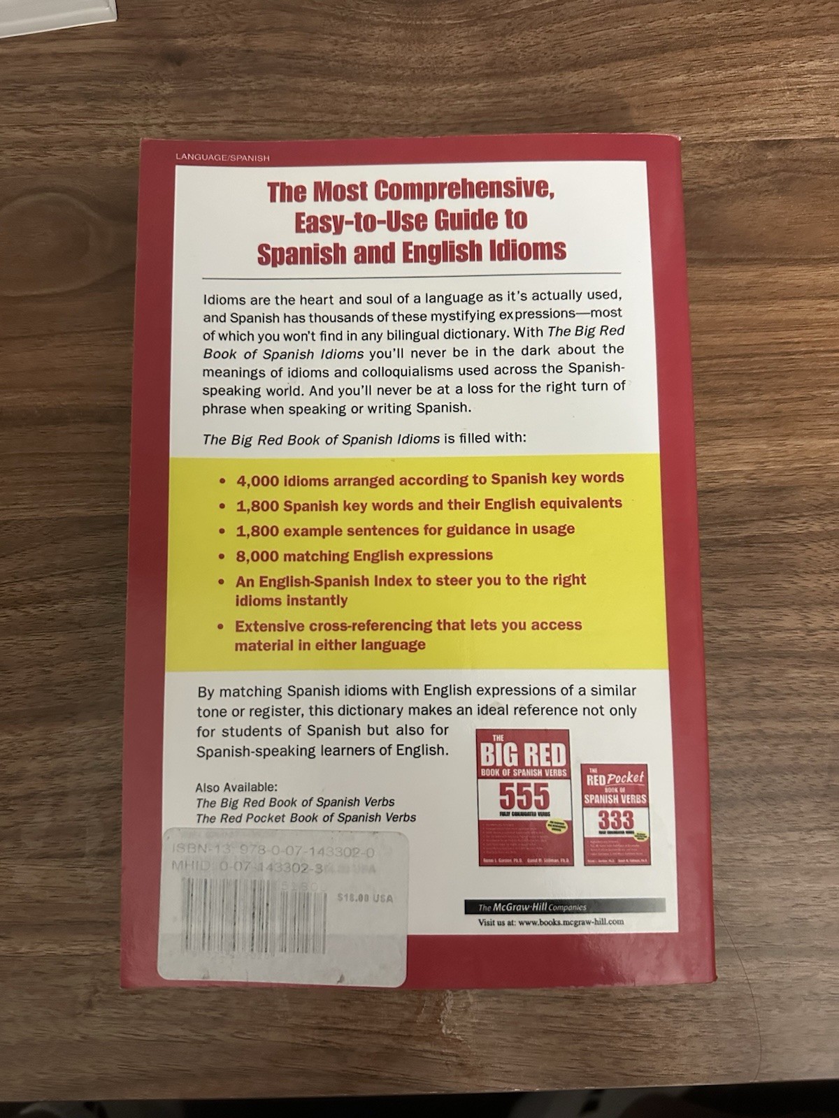 The Big Red Book of Spanish Idioms by Peter Weibel Paperback McGraw-Hill