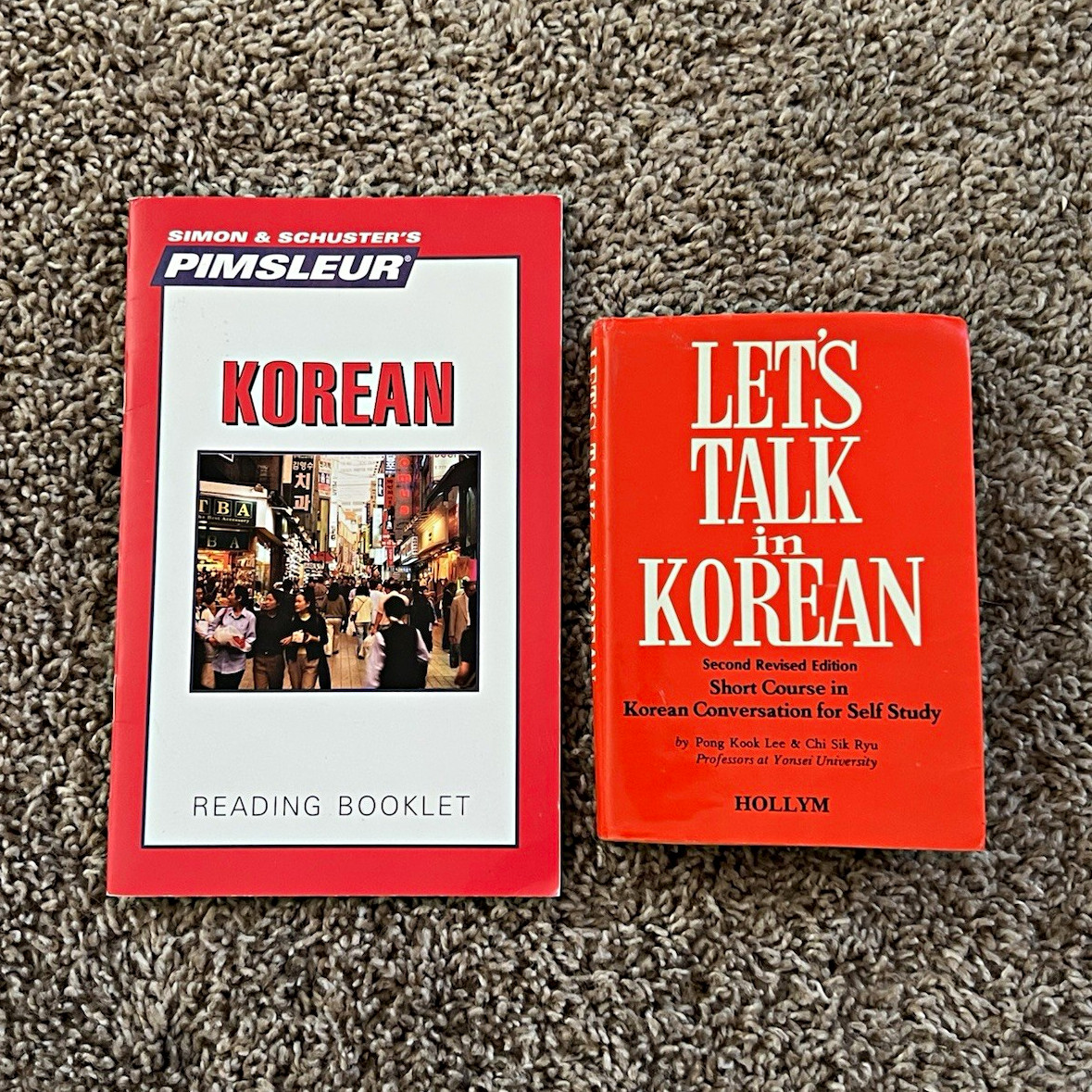 Let’s Talk in Korean By Lee/Ryu (1986), & Pimsleur Korean Pamplet (2005) Books