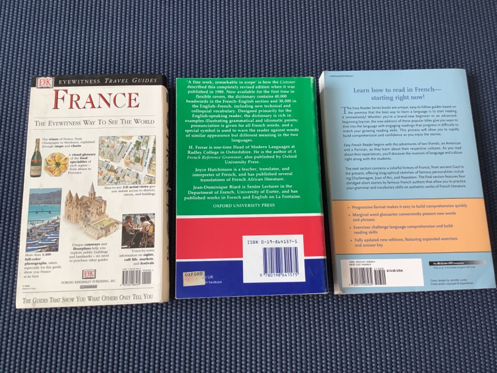 France Travel Guide French Dictionary Learn Speak Study Read Language 3 Book Lot