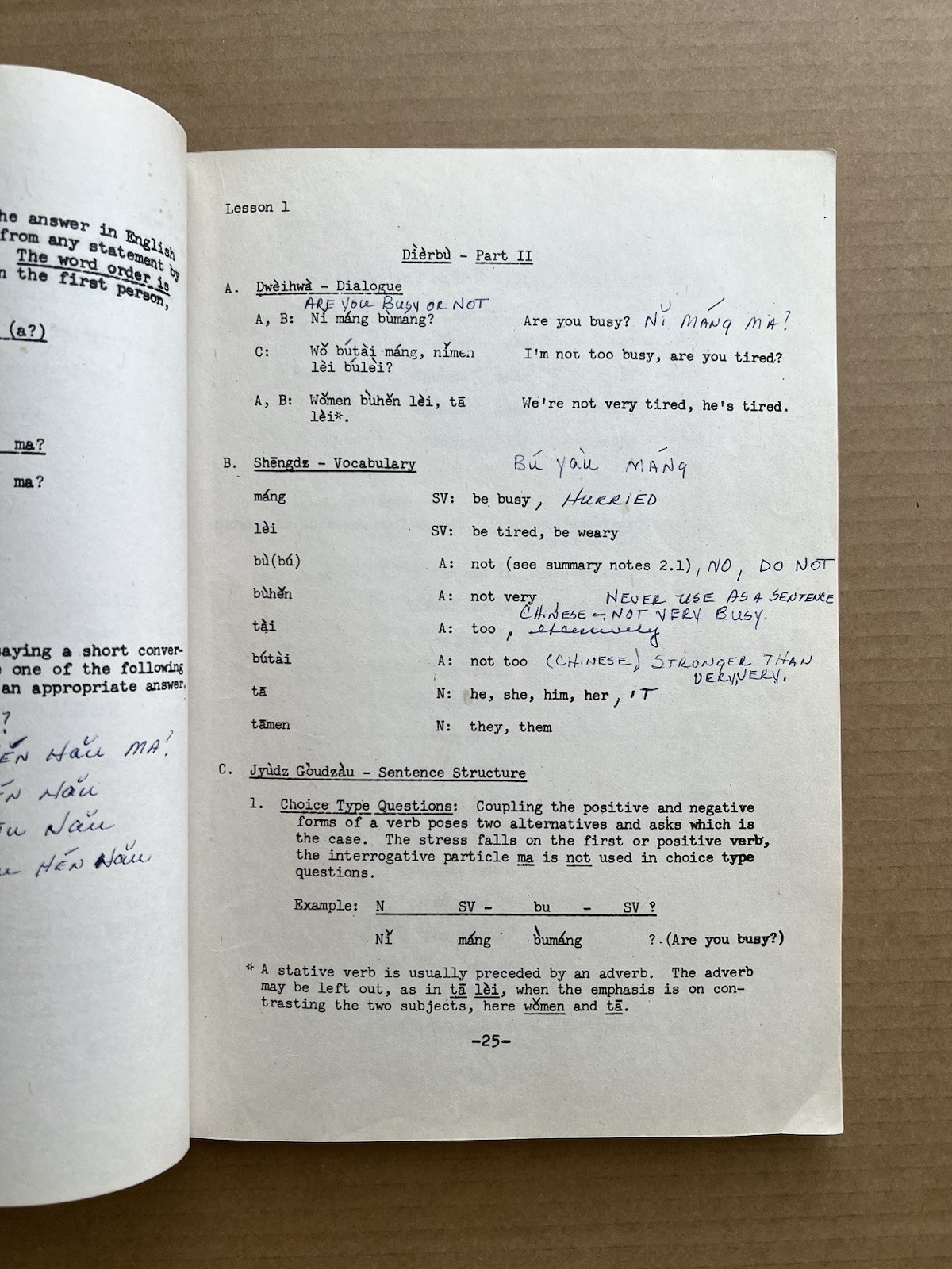 Basic Chinese in 100 Hours 1969 Taipei Language Institute Mandarin Textbook