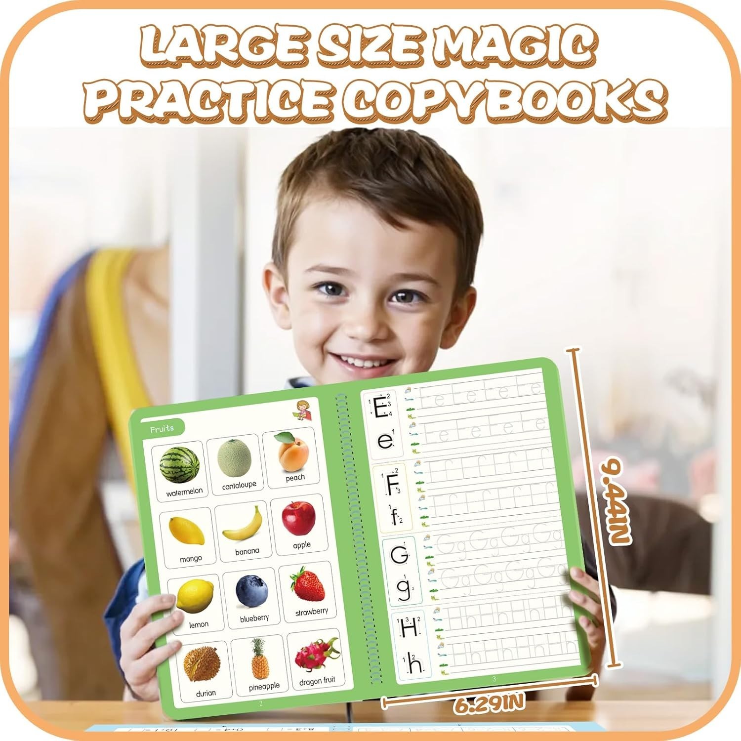 Ultimate 5-Book Calligraphy Copybook Set for Kids, Safe Silicone Pen Included
