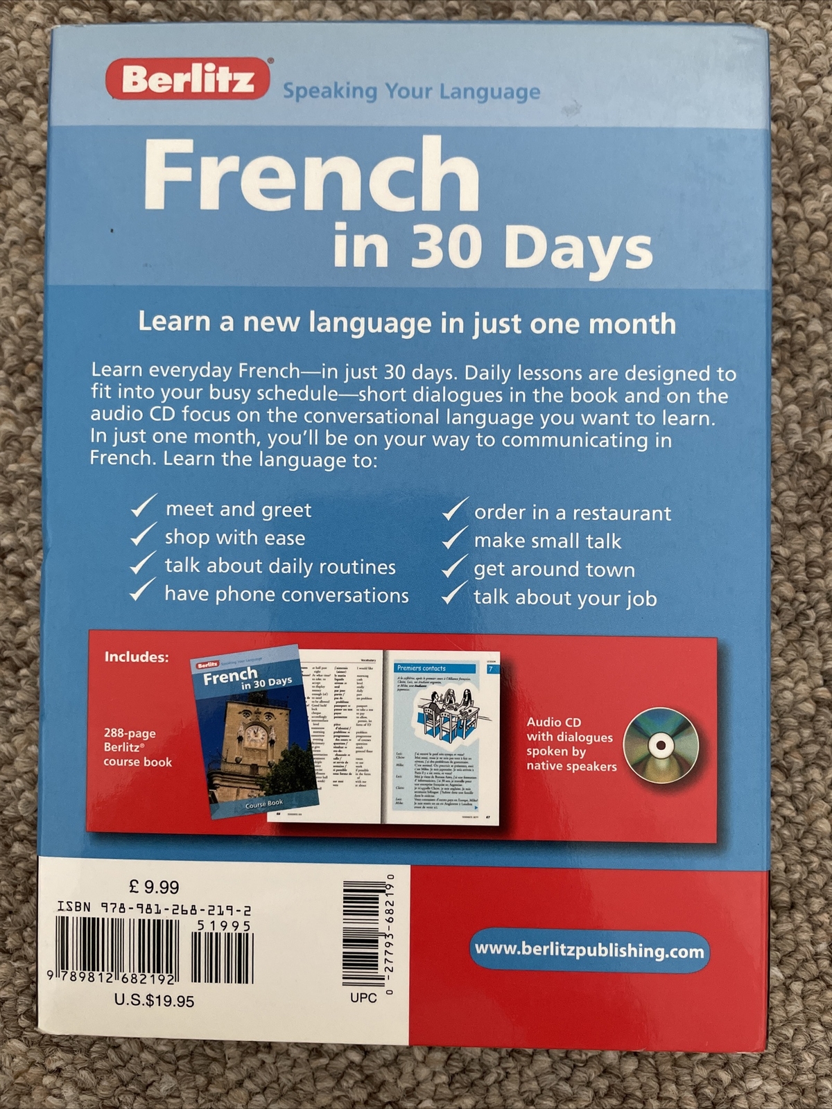 Berlitz French In 30 Days Course Book & Audio Cd (iPod/MP3 Compatible)
