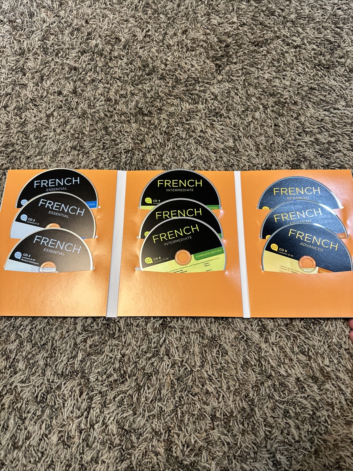 Living Language French, Complete Ed. 2010, 3 books 1096 pages, 9 CDs 46 lessons