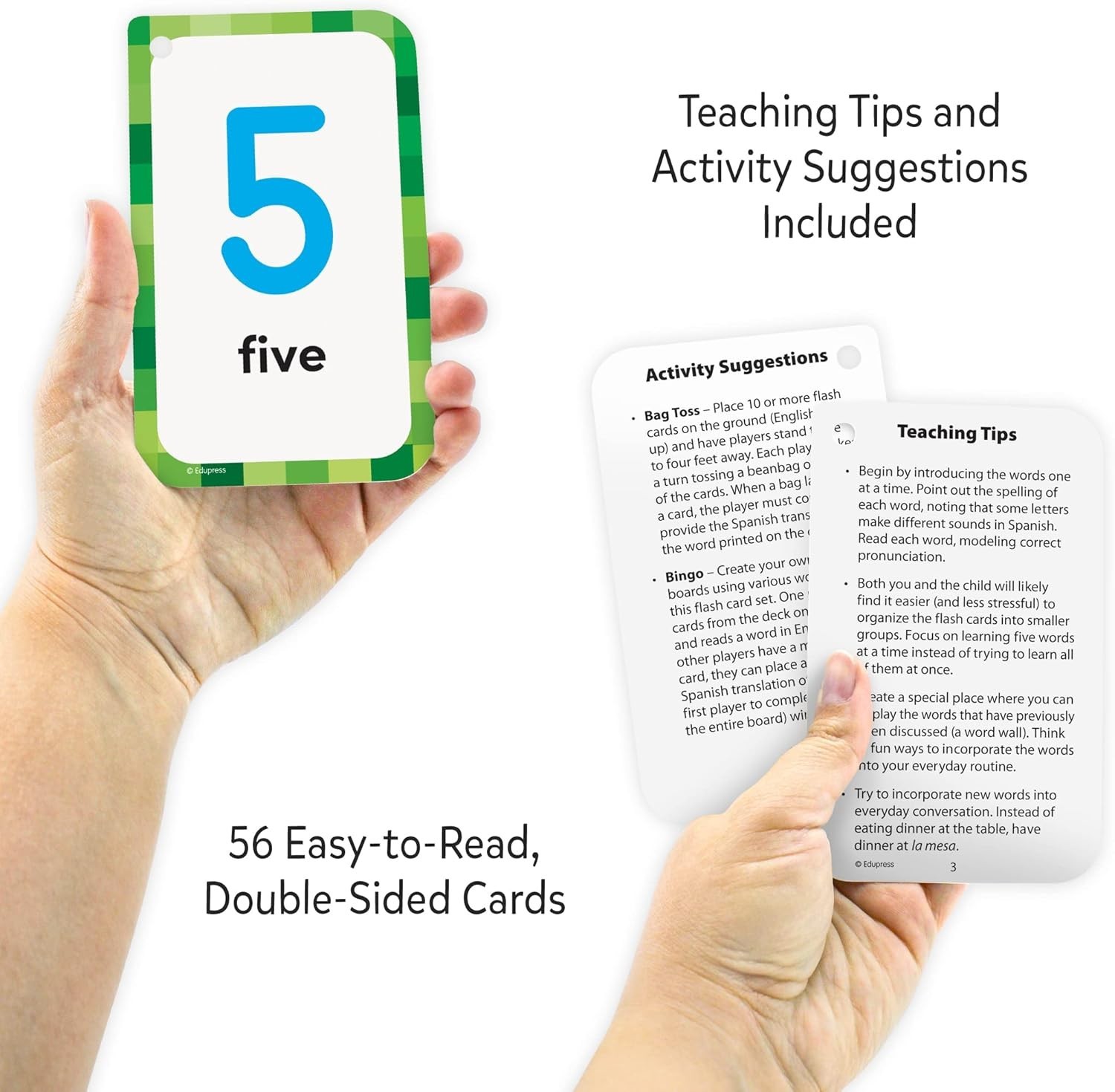Language Skills Flash Cards: 56 Double-Sided English/Spanish Vocabulary Cards