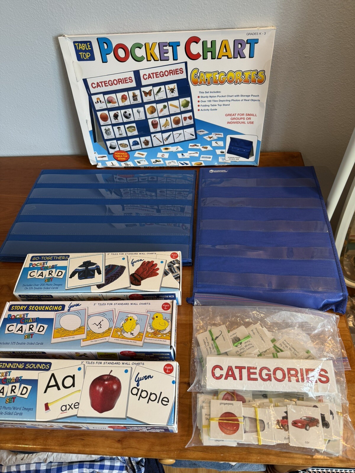 Large complete boxed sets of Pocket Chart language learning activities excellent