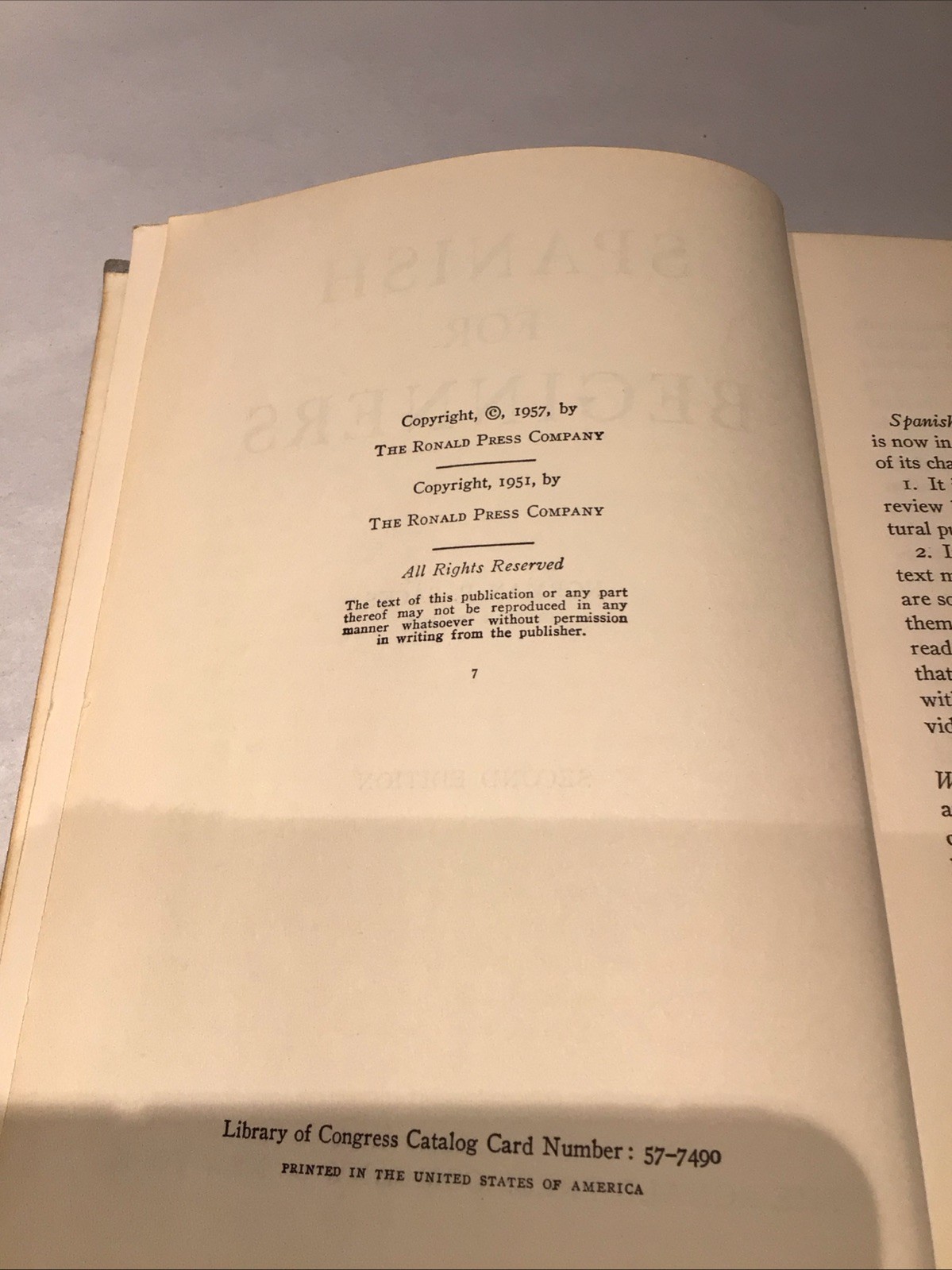 Vintage Spanish for Beginners 2nd Edition Norman P Sacks 1957 Textbook