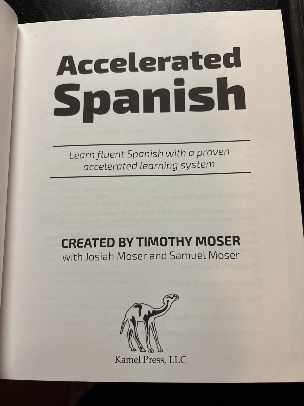 Accelerated Spanish Vol 1 & 2 Timothy Moser Hardcover Set 2016/2018 VG