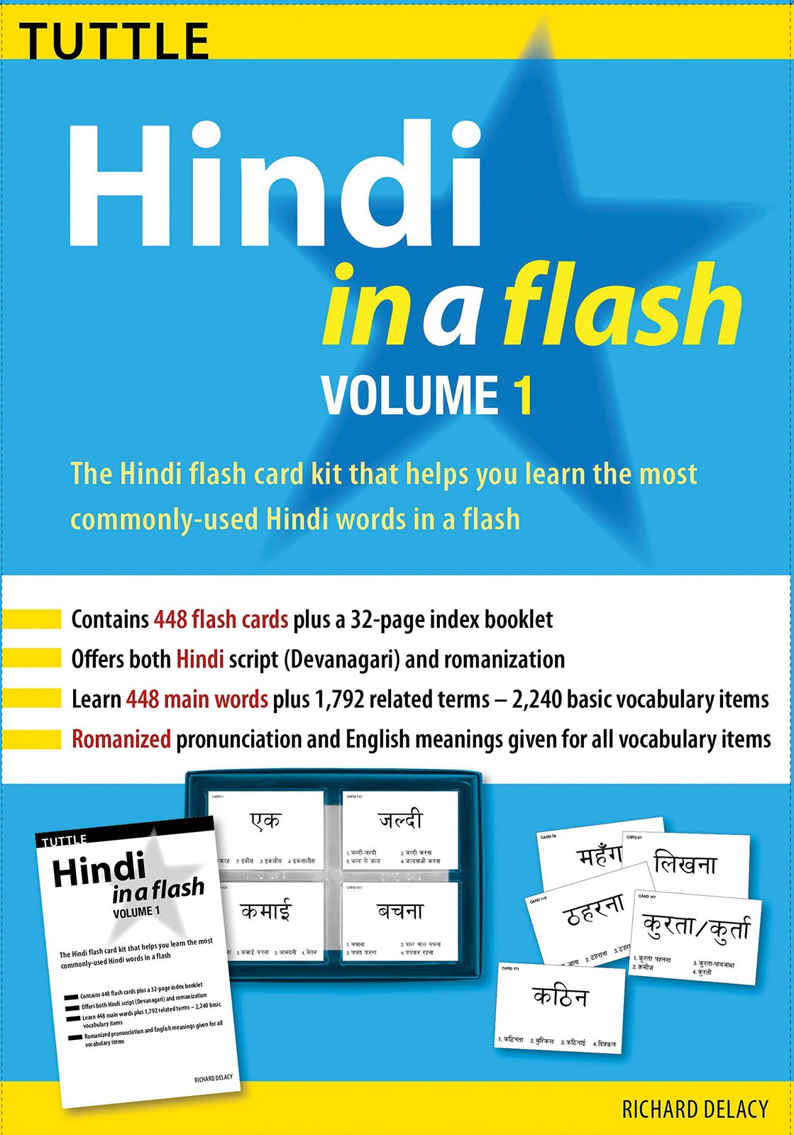 Hindi in a Flash Kit Volume 1 (Tuttle Flash Cards), Delacy, Richard, New Book