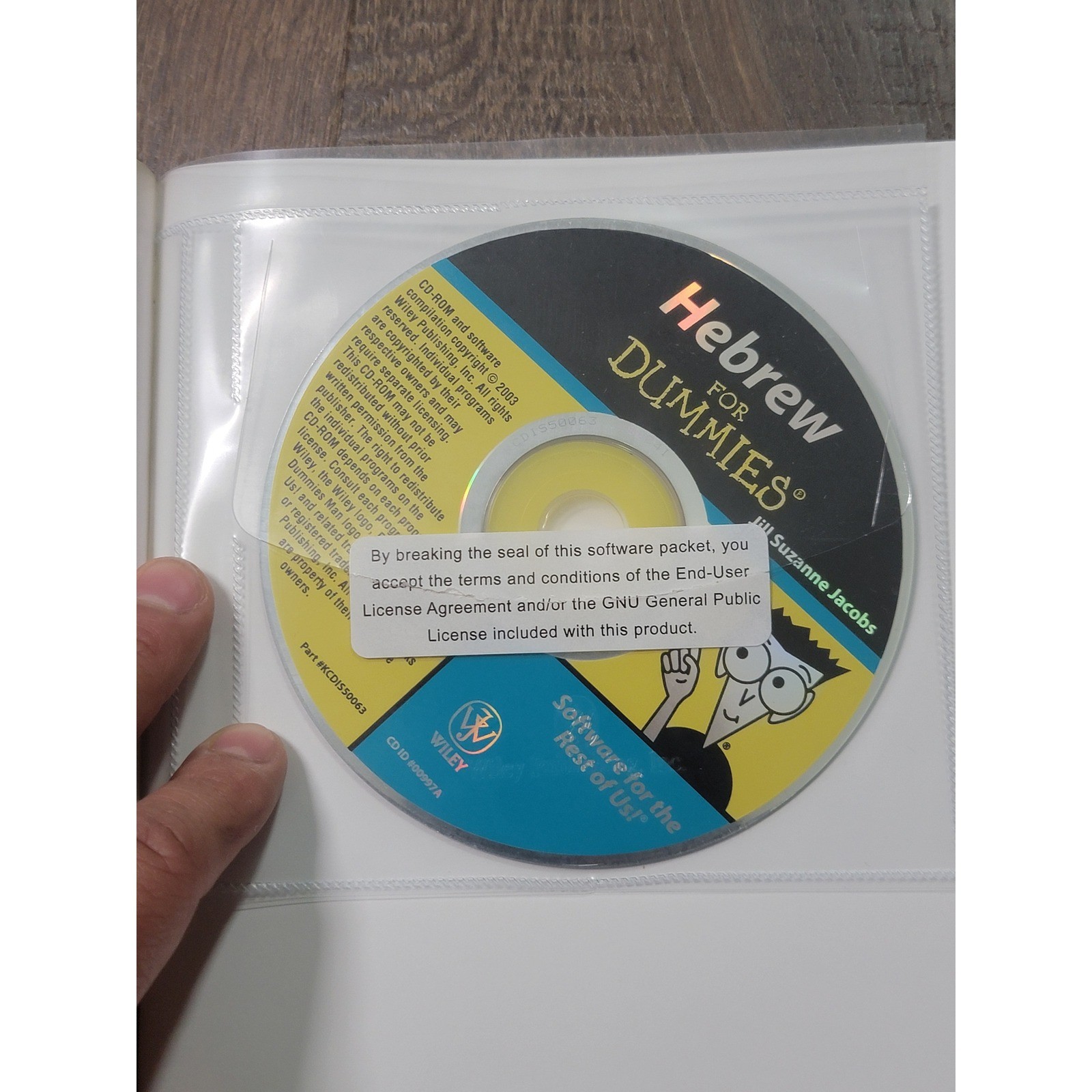 Hebrew For Dummies Jill Suzanne Jacobs Paperback Book with Audio CD 2003 1st Ed