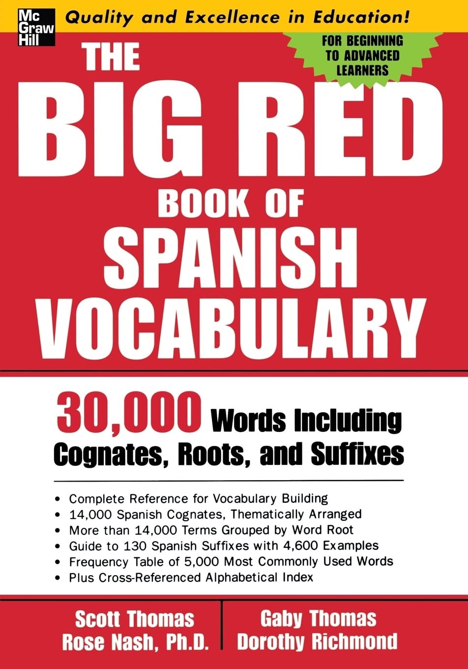 The Big Red Book of Spanish Vocabulary: 30,000 Words Including Cognates, Roo…