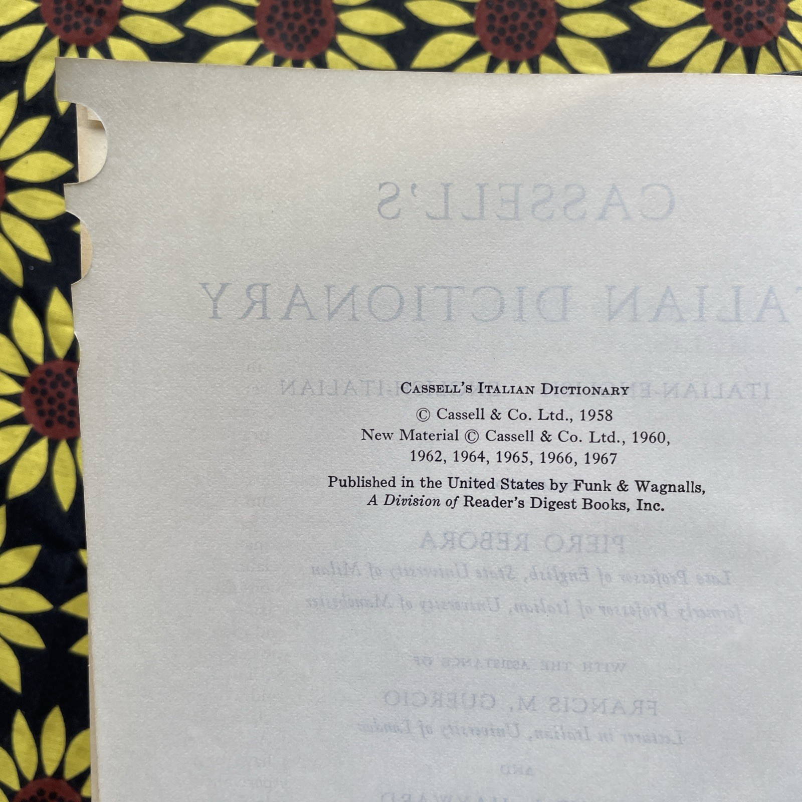 Cassell’s Italian Dictionary (Italian- English, E-I) (1967 VTG Funk Wagnalls HC)
