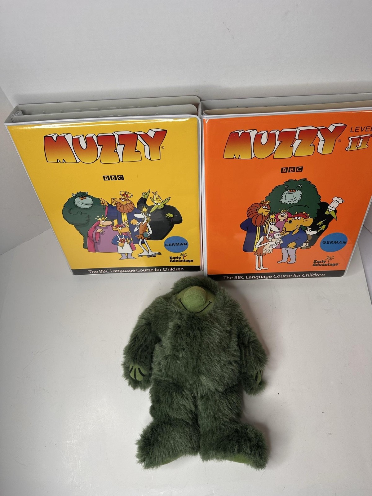 Muzzy BBC German Level I & II Early Advantage DVD CD Book Box Set W Plush Kids