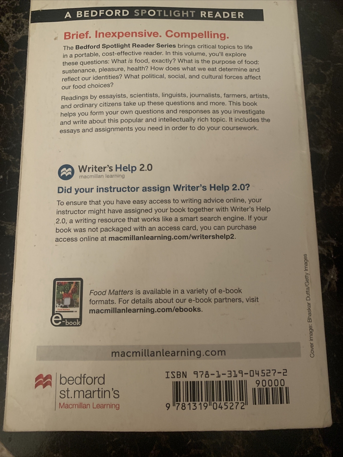 Food Matters [Bedford Spotlight Reader] by Bauer, Holly , Paperback