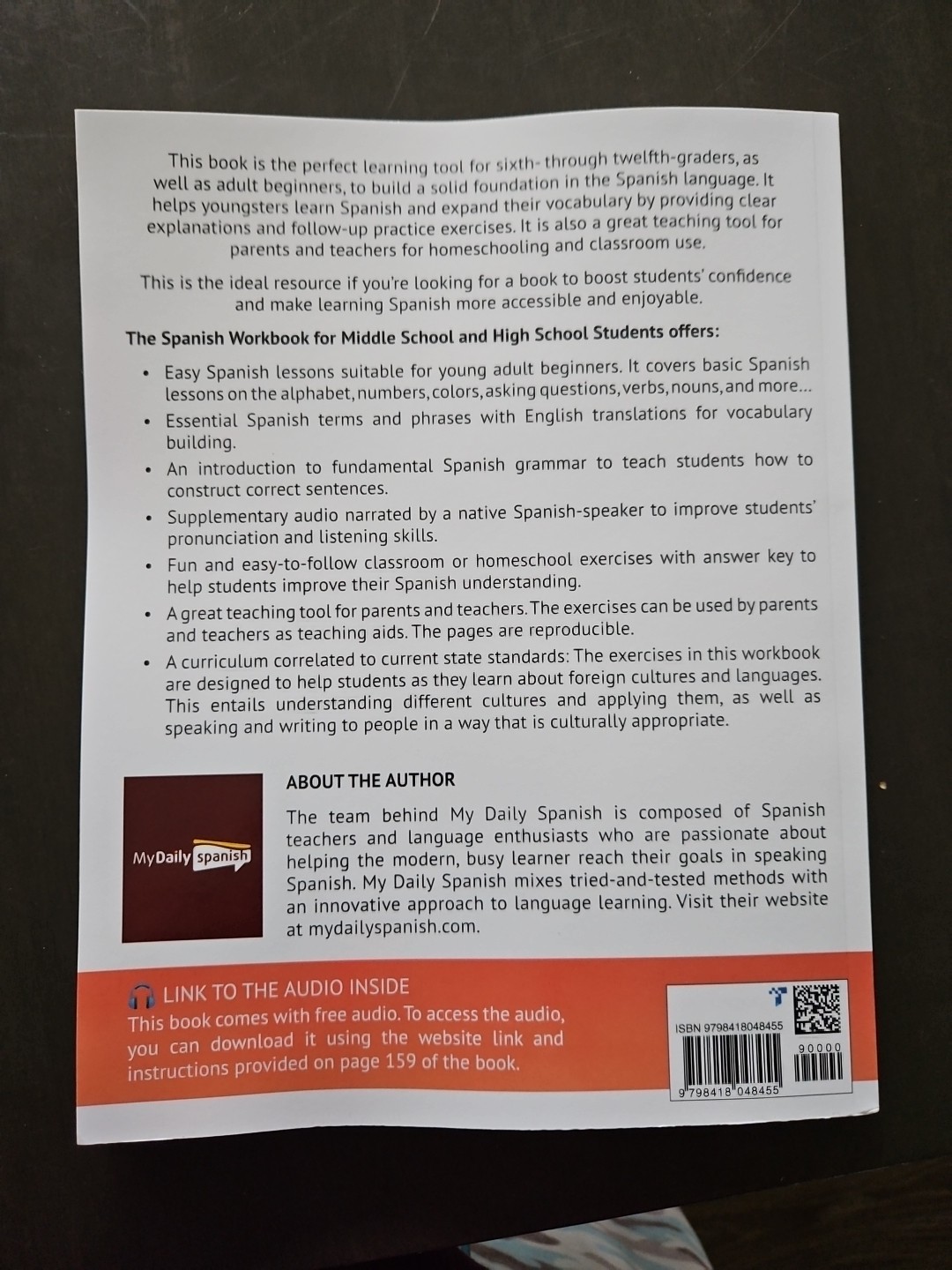 Spanish Workbook For Middle And High School Free Shipping