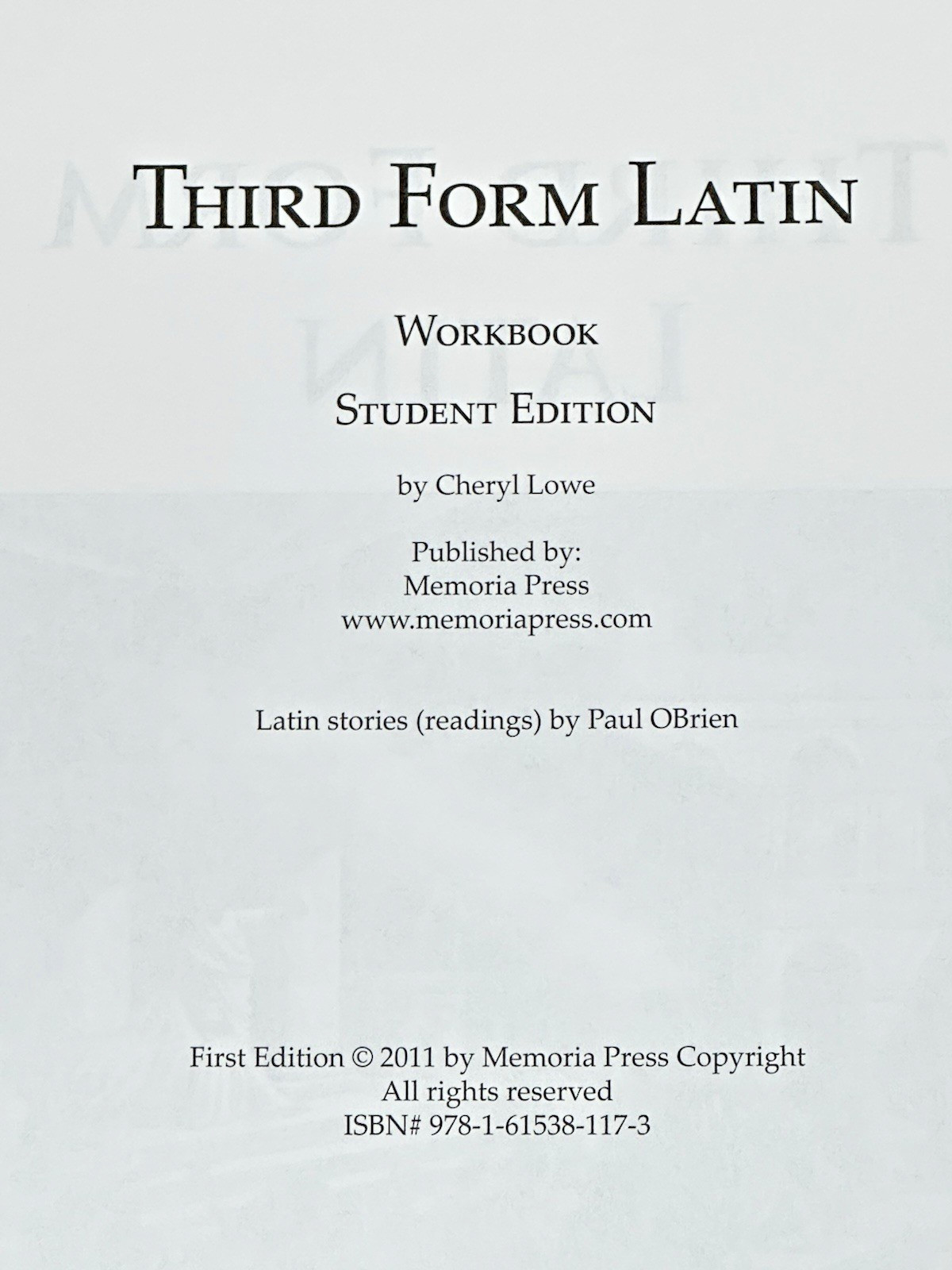 Memoria Press Third Form Latin Year 3 Student Text & Workbook Set 1st Edition