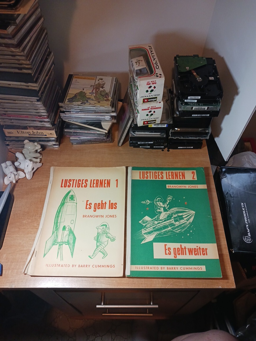 Vintage German Language Course Lustiges Lernen 1 & 2 1965