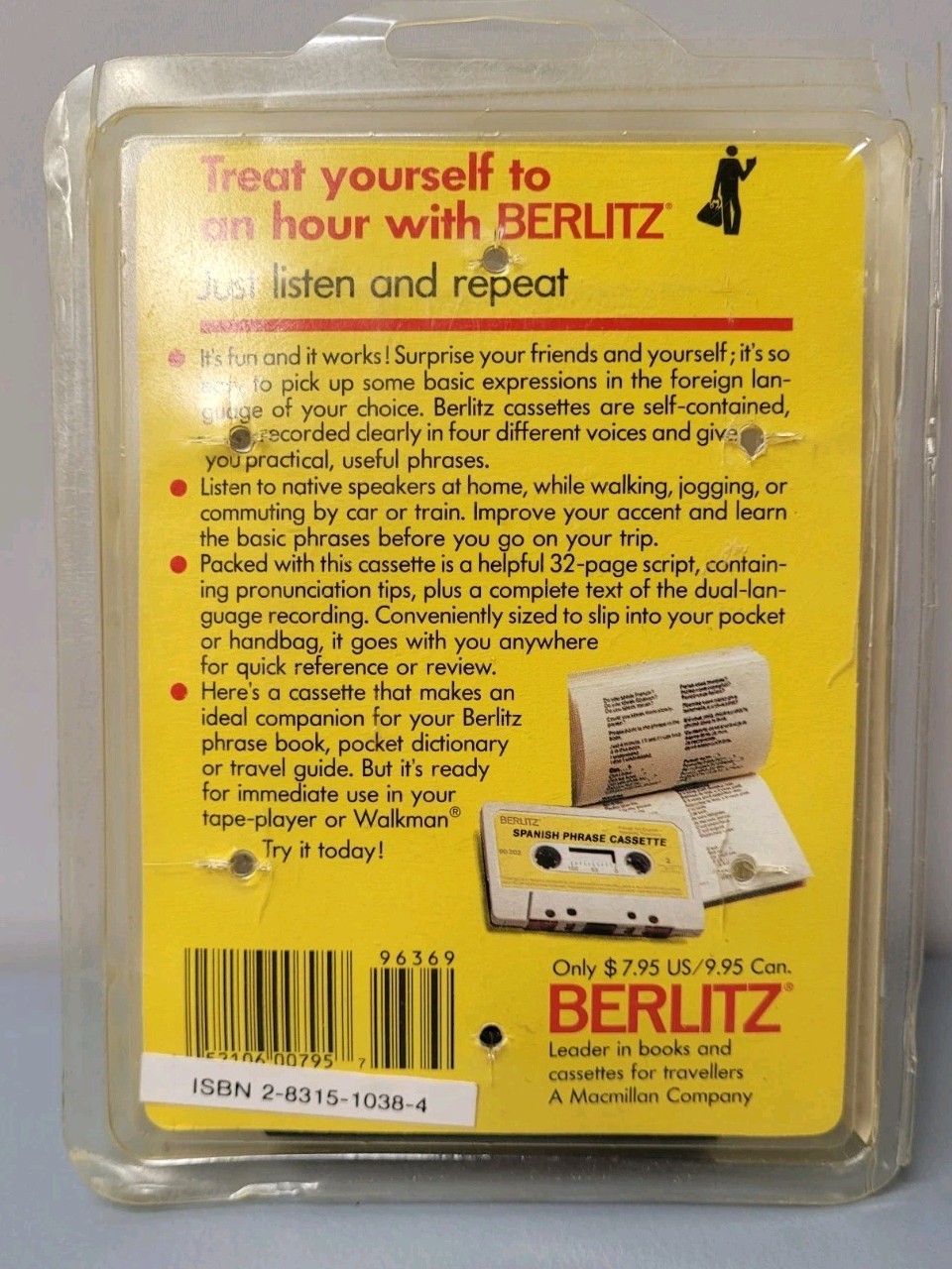 Vtg 1972 Berlitz Spanish for Travelers Phrase Cassette Tape Only