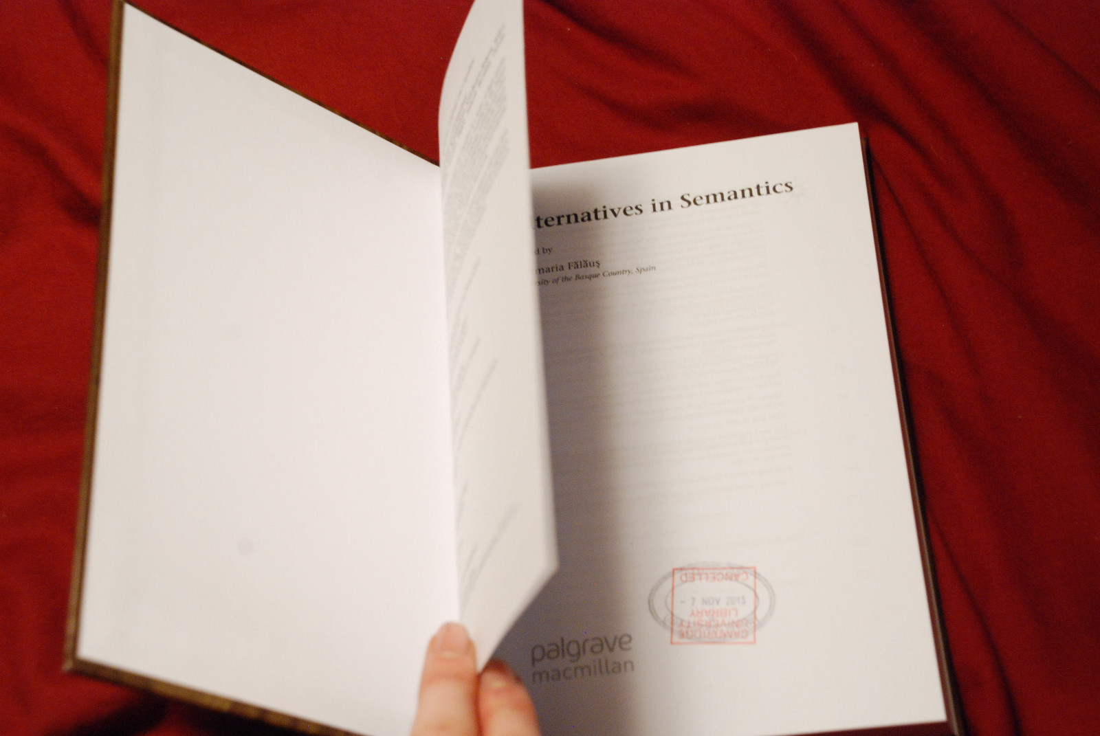 ALTERNATIVES IN SEMANTICS BOOK HARDCOVER HARDBACK BEAUTIFUL BINDING