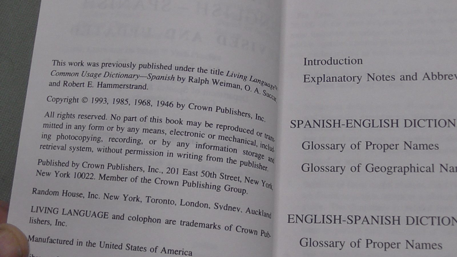 Spanish Dictionary, Revised & Updated Edition (Living Language) – VERY GOOD