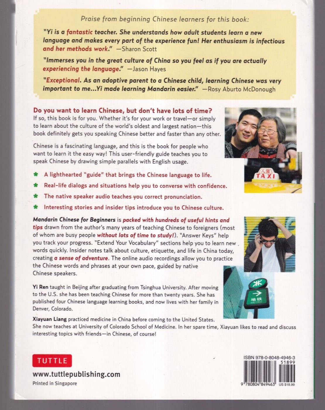 CHINESE FOR BEGINNERS: Learning Conversational Chinese (2019 Softbound){U3}