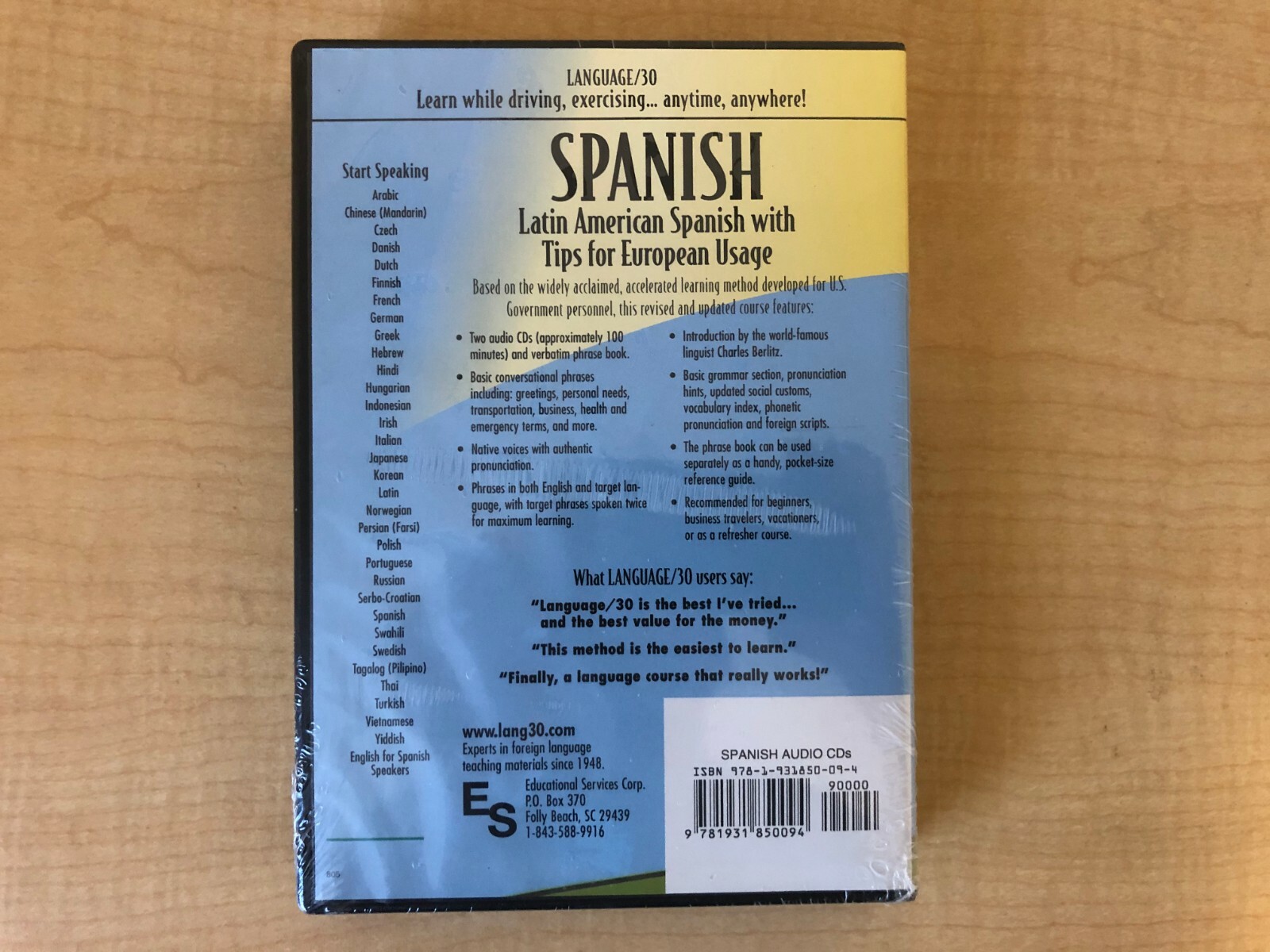 LANGUAGE/30 Spanish (2 Audio CDs & Printed Phrase Book) – NEW/SEALED!