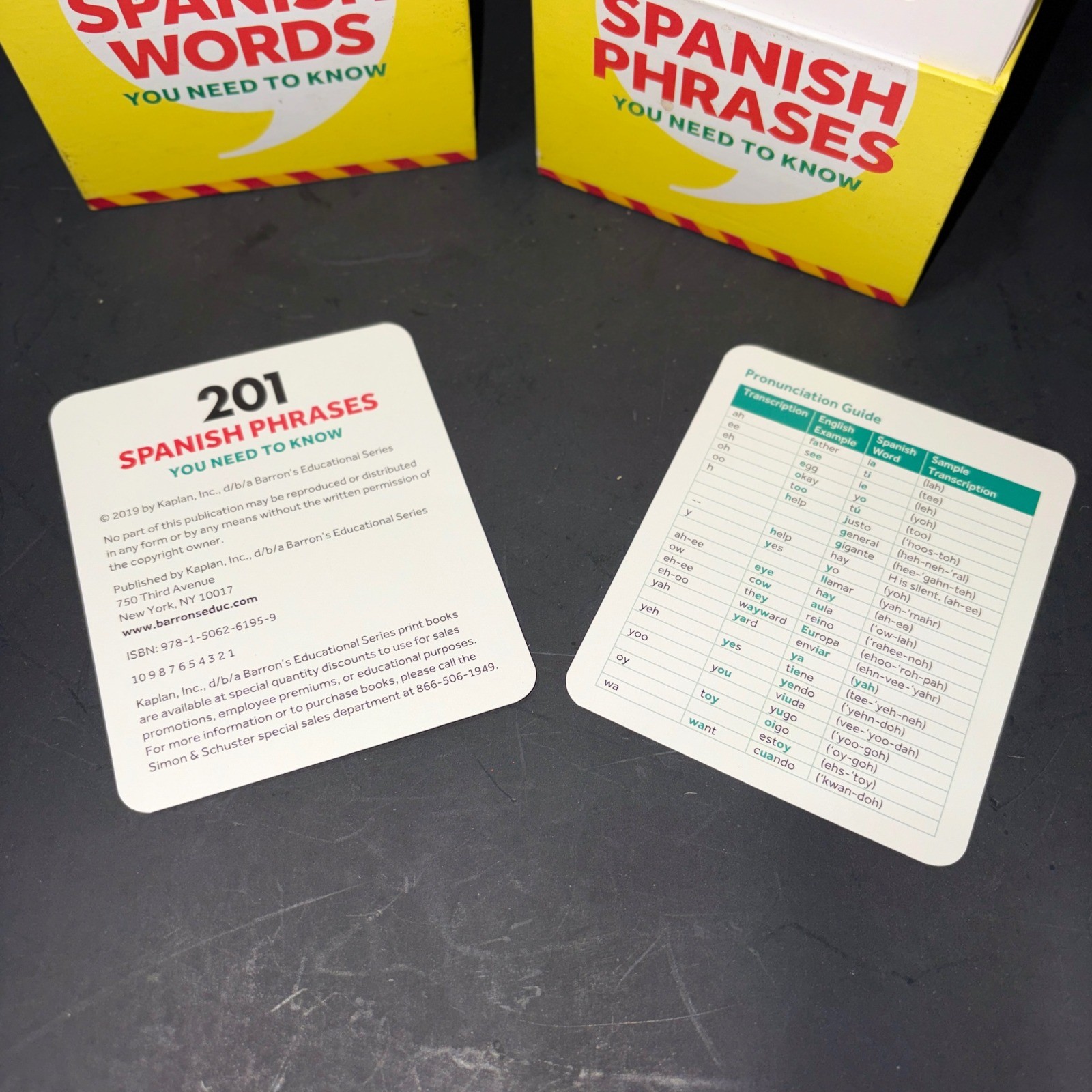 Barrons 201 Spanish Words and Phrases Flash Cards Set Educational Study Aid 2019