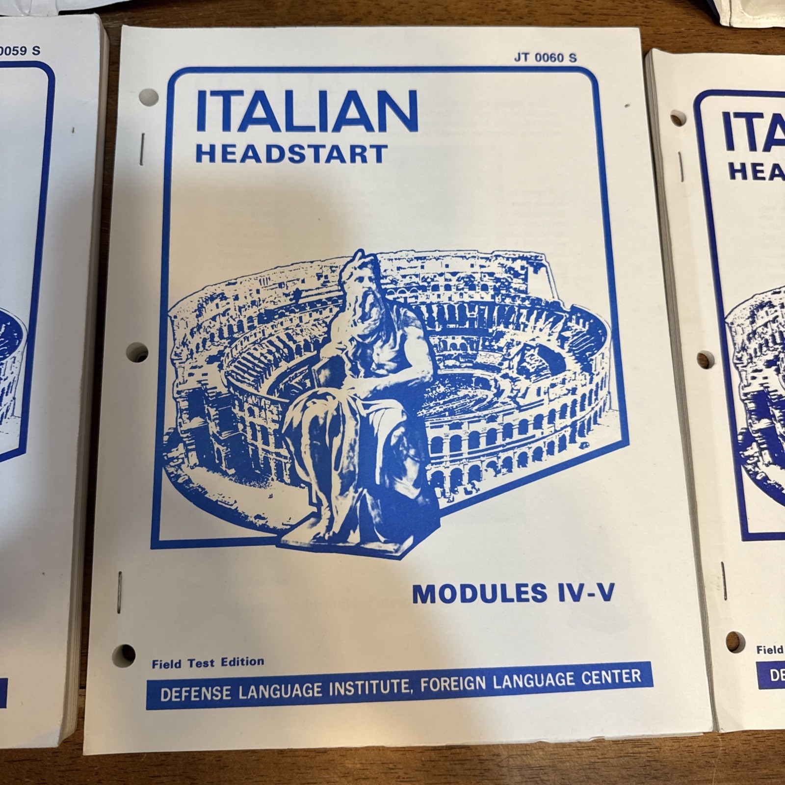 Italian Headstart Defense Language Foreign Audio Cassettes Field Test Edition